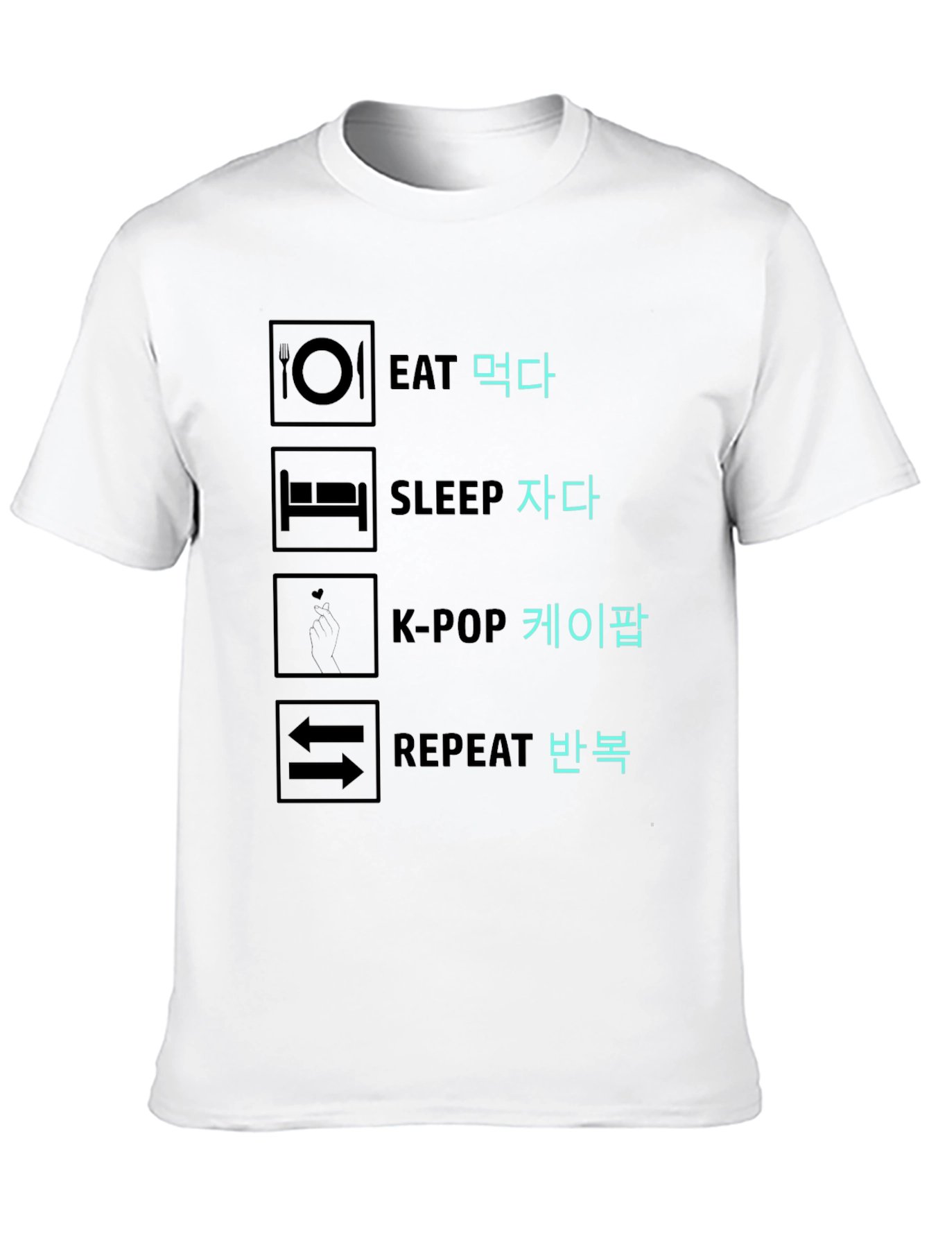 Eat Sleep K-Pop Repeat Graphic Tee