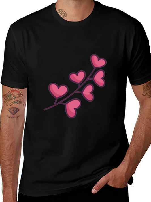 Heart Branch Graphic Black T-Shirt
