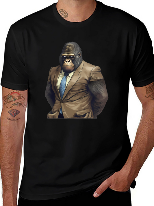Gorilla Boss T-Shirt - Cool Ape in Suit Graphic Tee