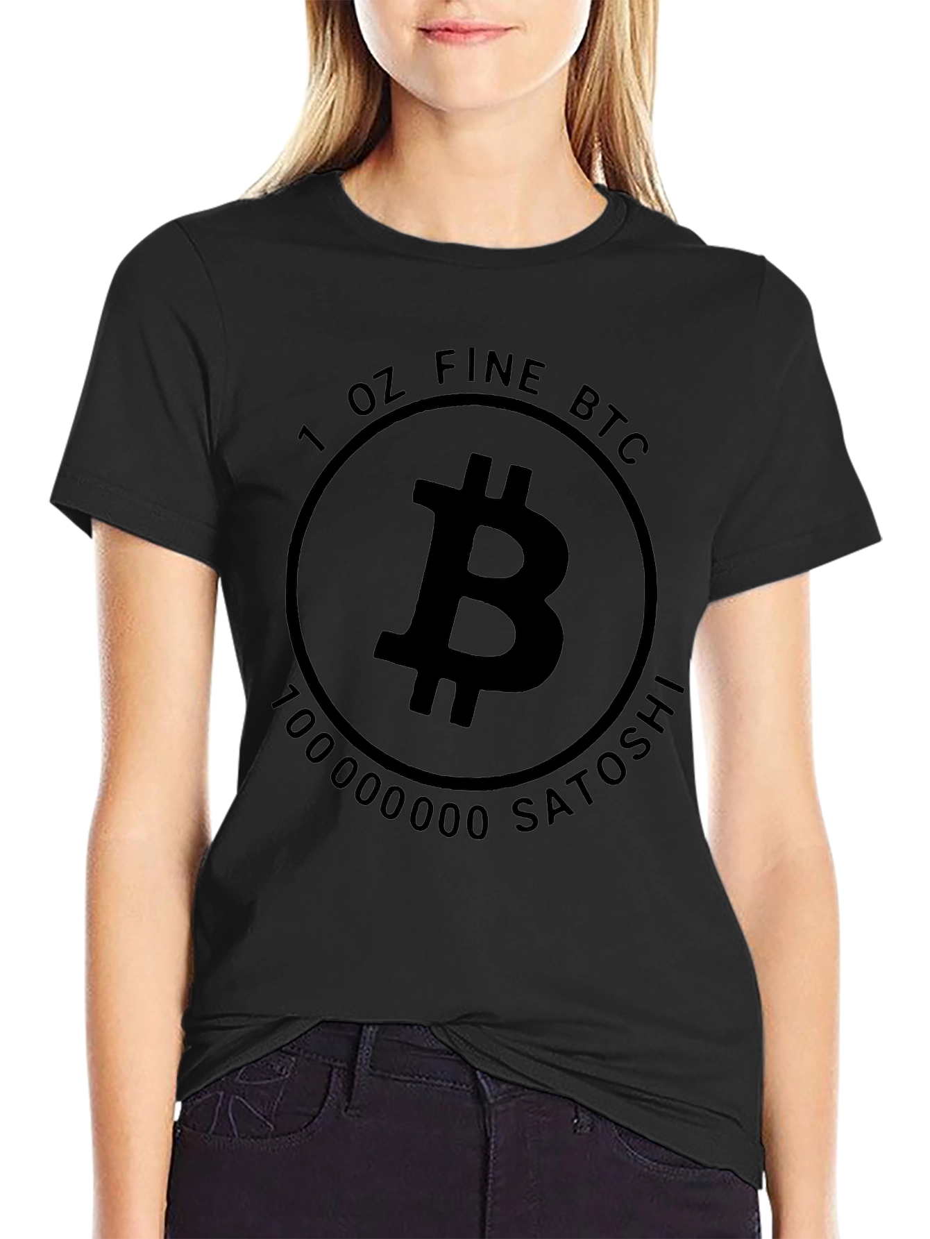 Bitcoin BTC 1 OZ Fine Satoshi Black T-Shirt