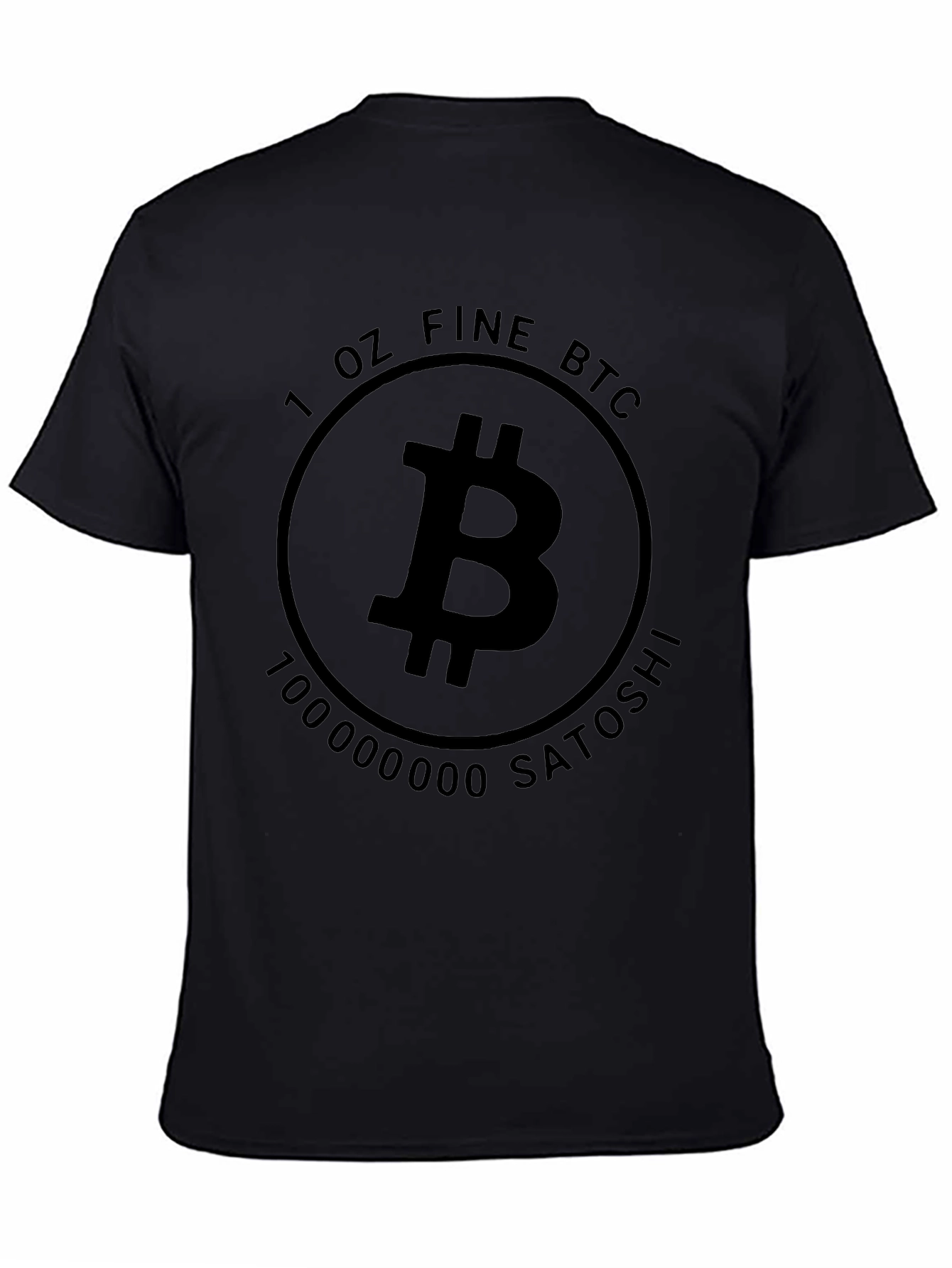 Bitcoin BTC 1 OZ Fine Satoshi Black T-Shirt