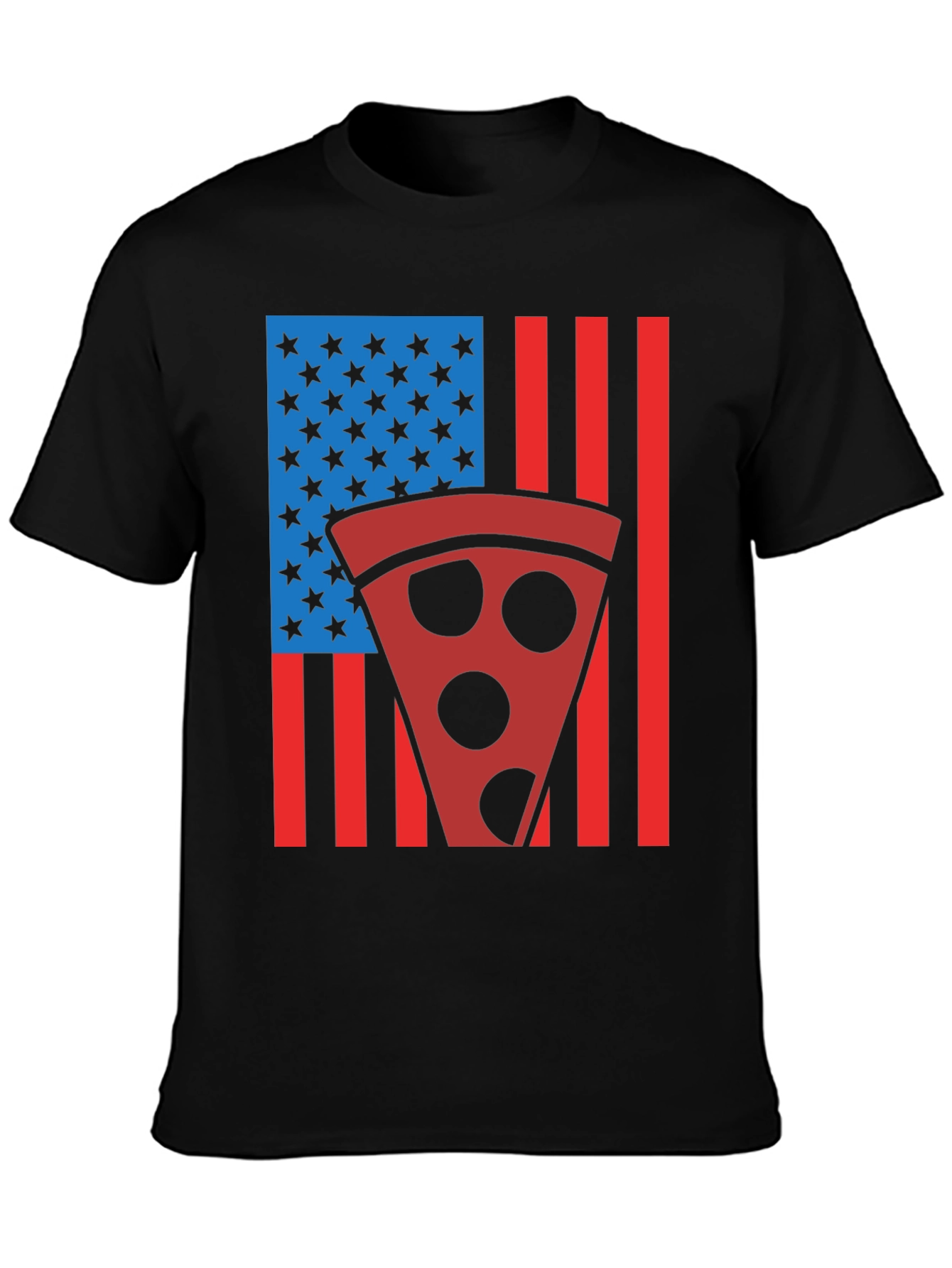 Pizza American Flag Graphic T-Shirt