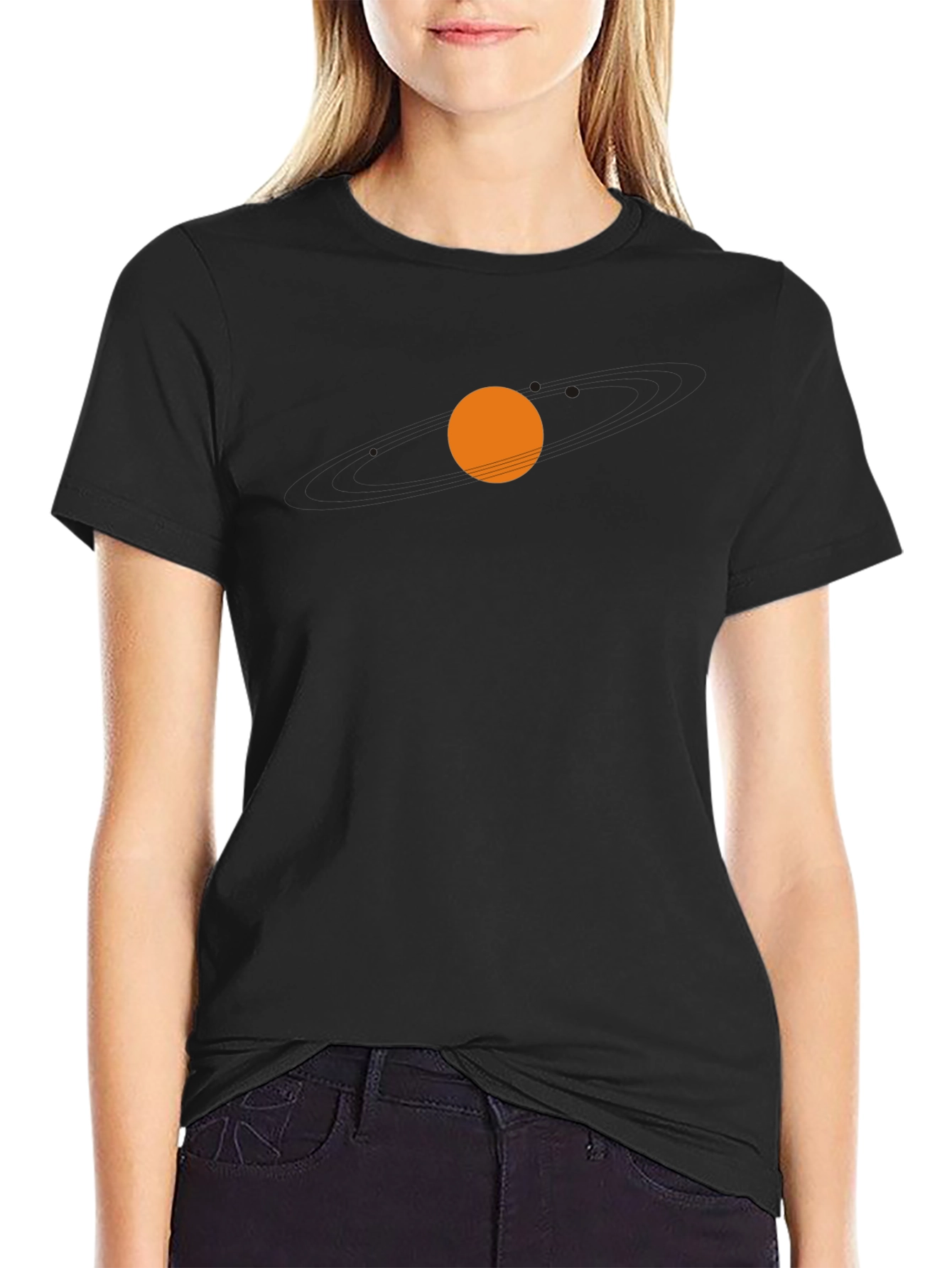 Minimalist Sunset Graphic Black T-Shirt