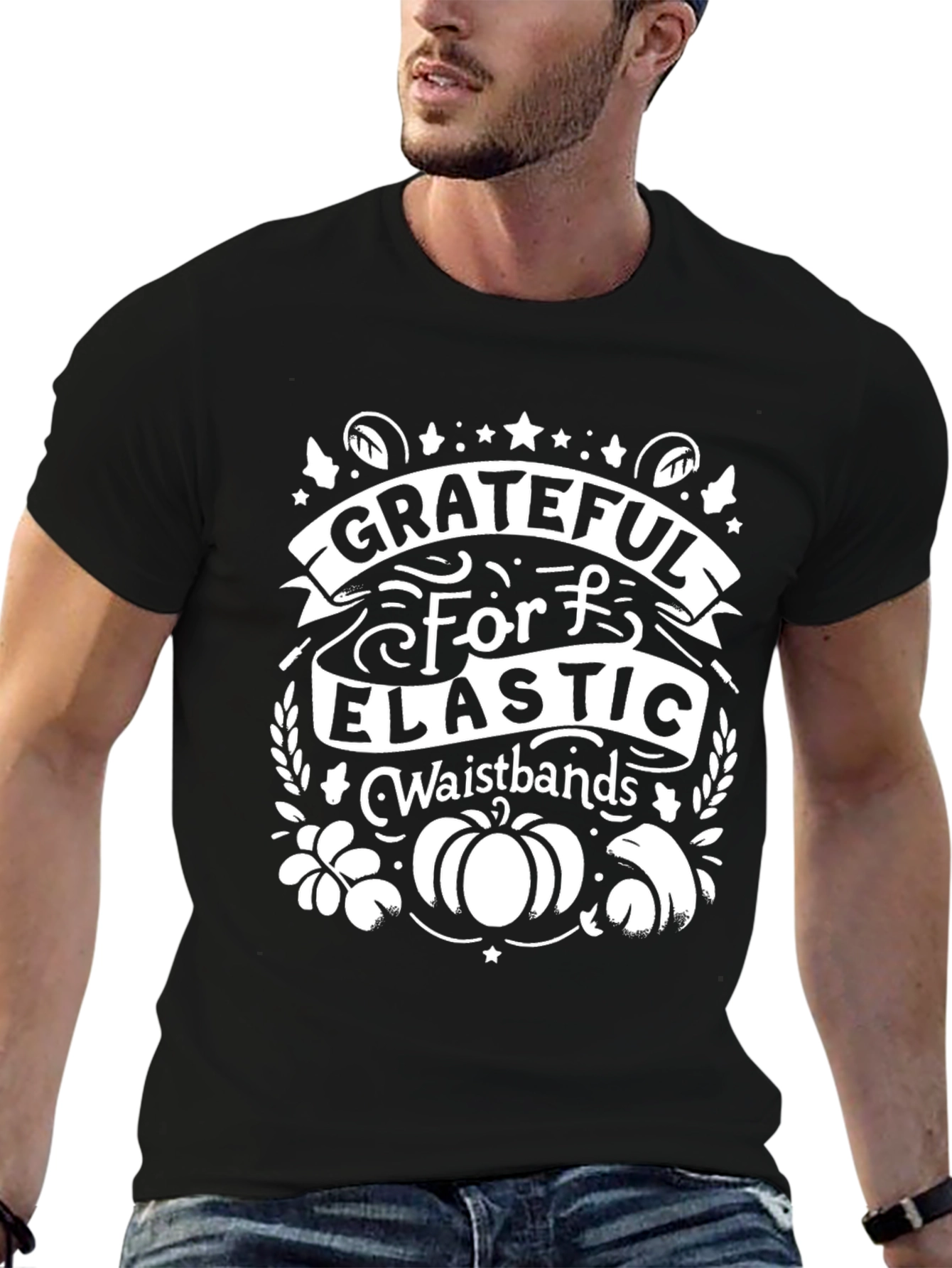 Grateful For Elastic Waistbands Graphic T-Shirt