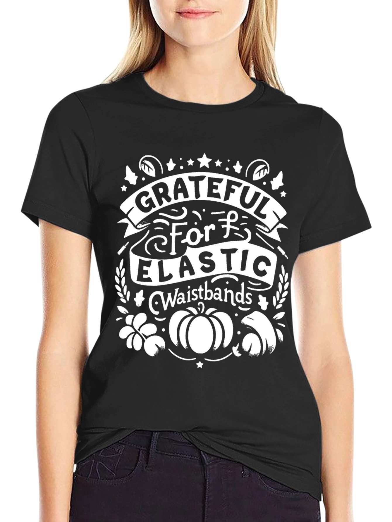 Grateful For Elastic Waistbands Graphic T-Shirt