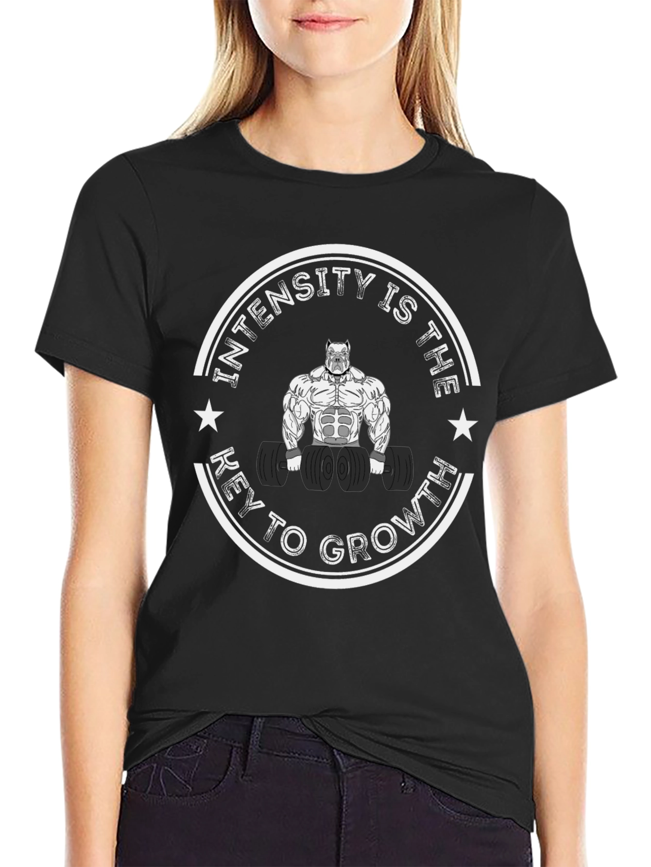 Intensity is Key to Growth Black Graphic Tee