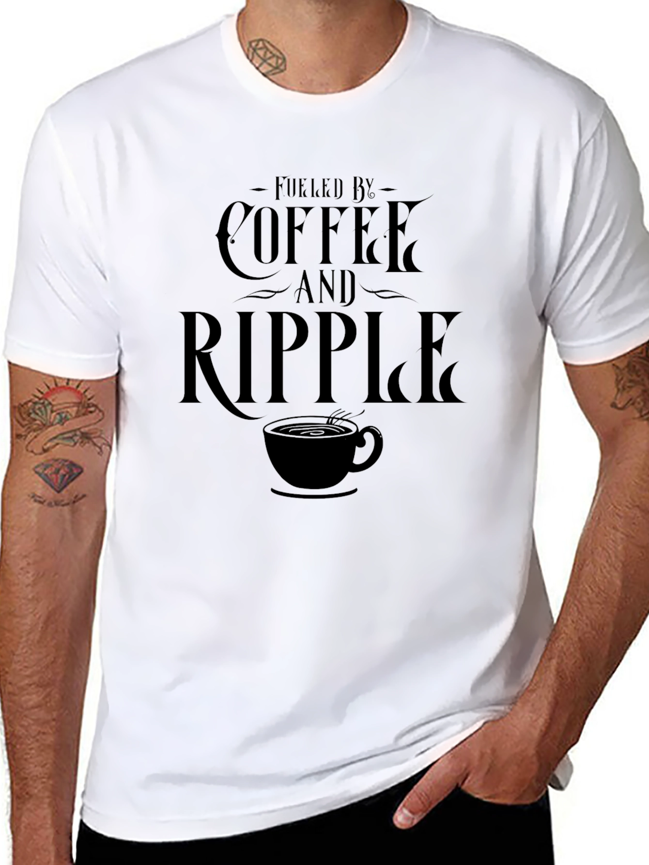 Fueled by Coffee and Ripple Graphic T-Shirt