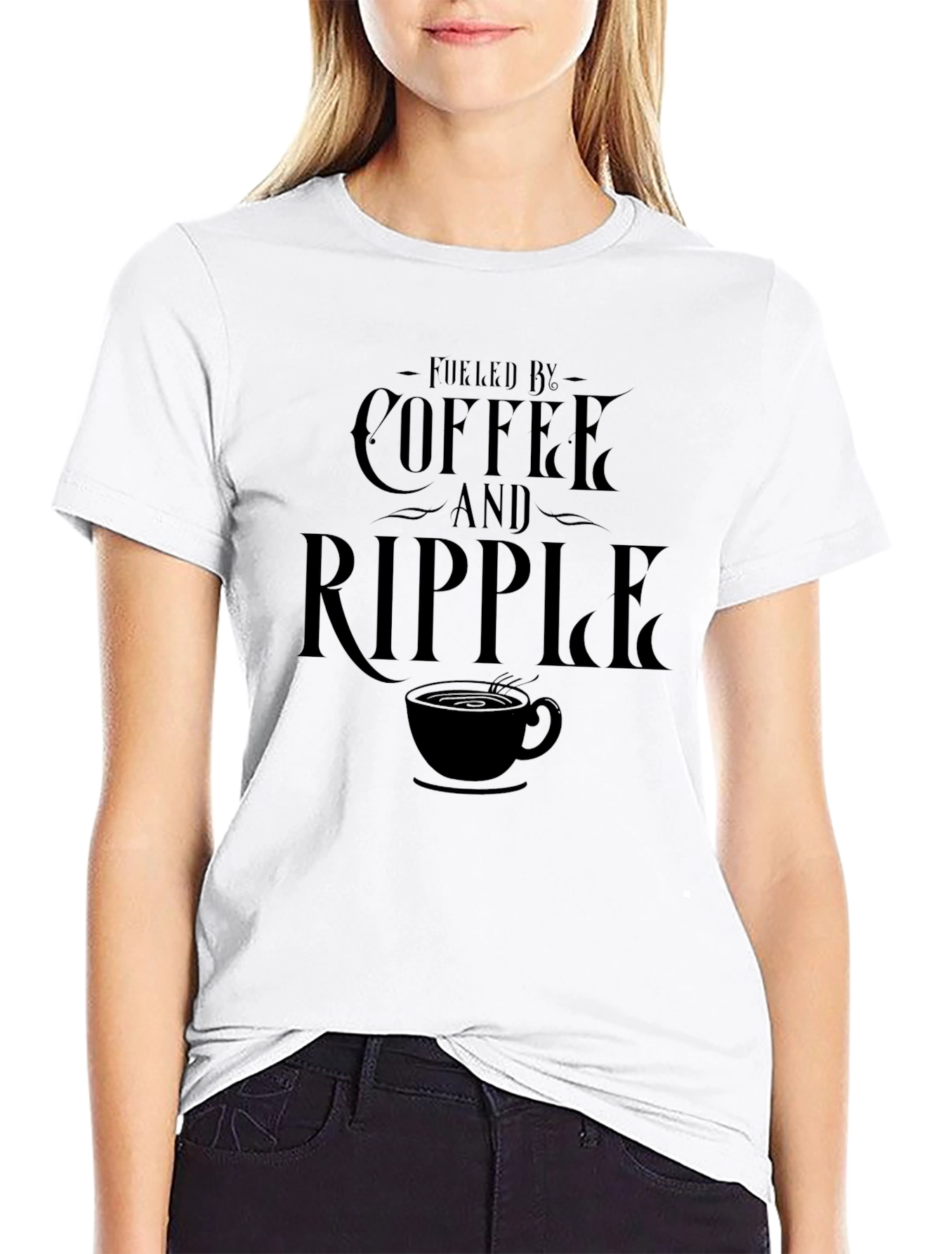 Fueled by Coffee and Ripple Graphic T-Shirt