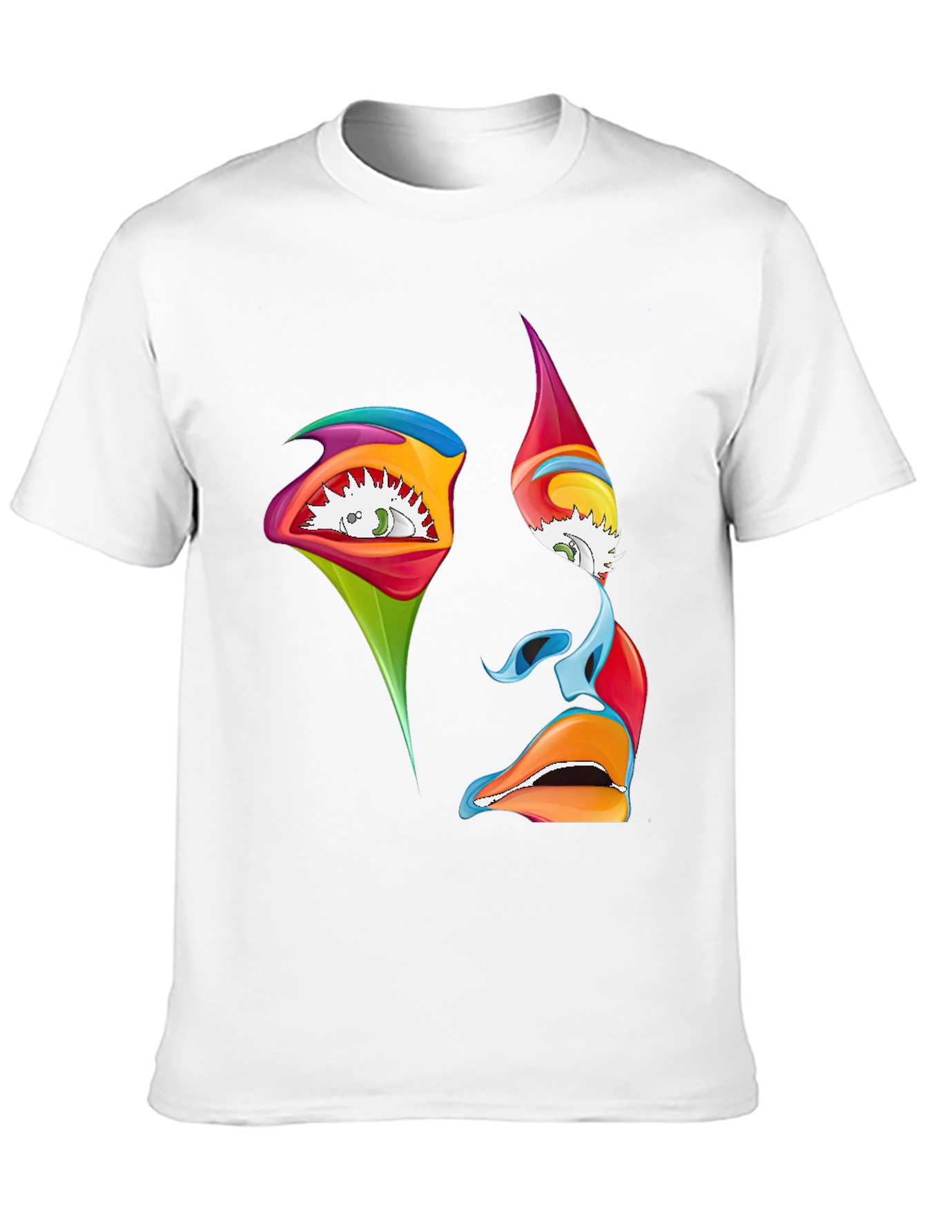 Abstract Face Graphic T-Shirt - Artistic Expression