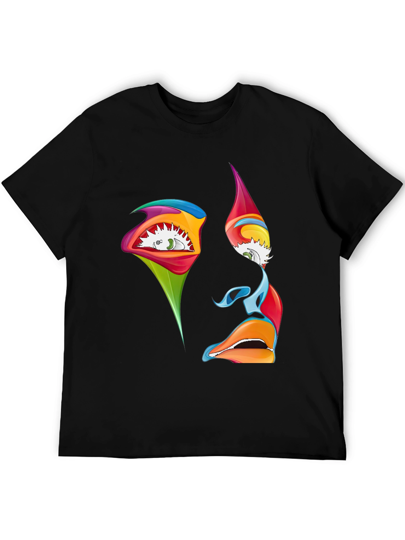 Abstract Face Graphic T-Shirt - Artistic Expression