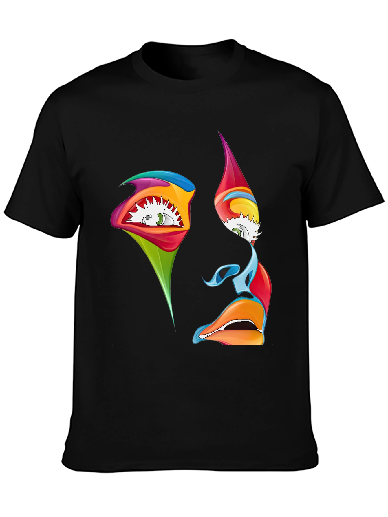 Abstract Face Graphic T-Shirt - Artistic Expression