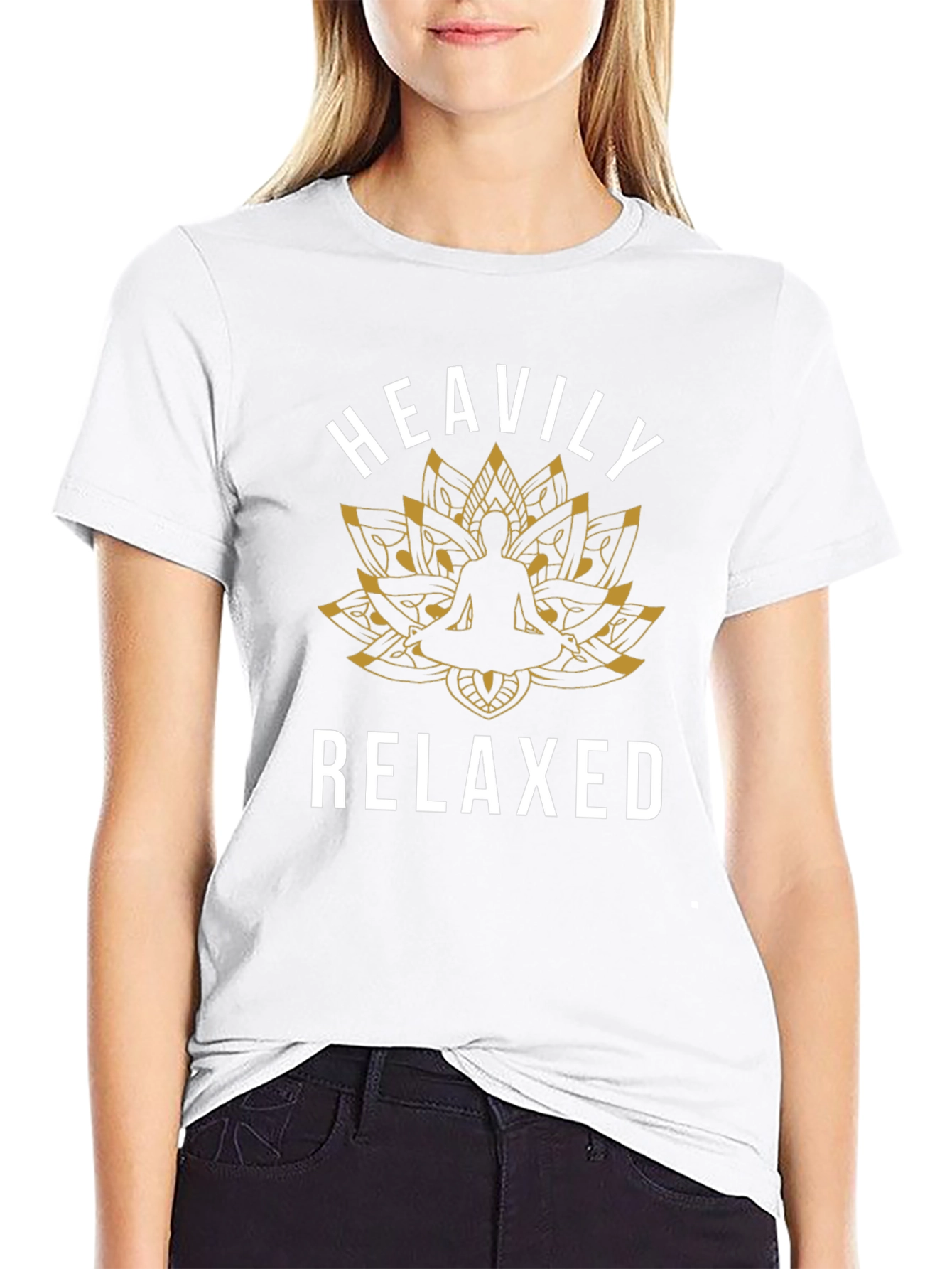 Heavily Relaxed Yoga Lotus Graphic Tee