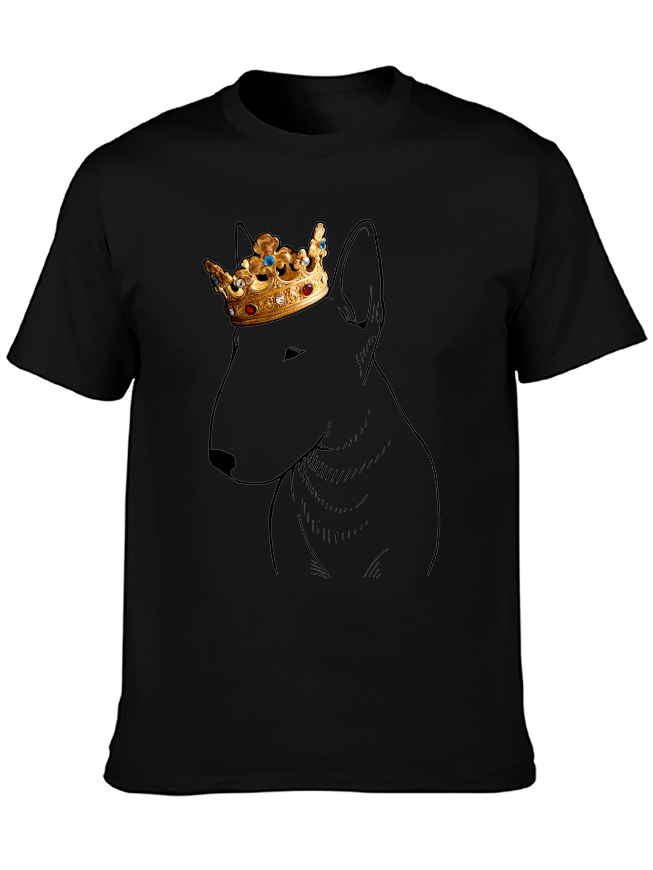 Dog King T-Shirt: Stylish Bull Terrier Design