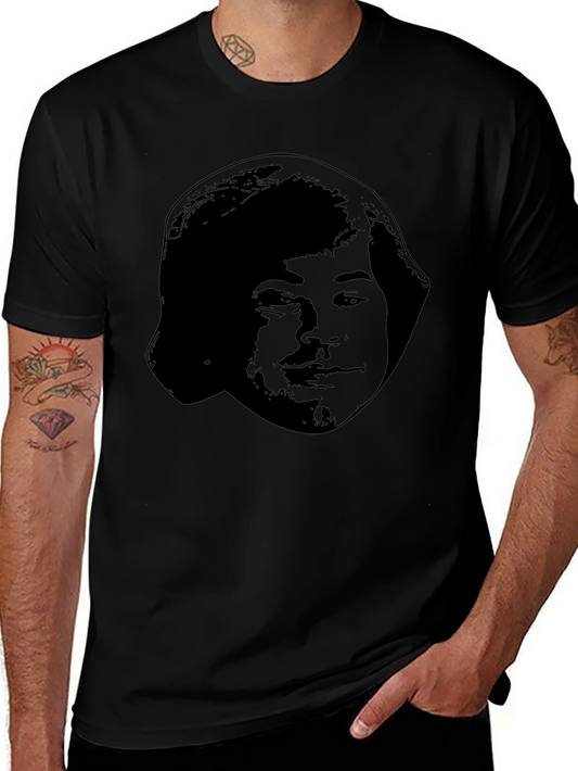 Black T-Shirt with Face Graphic