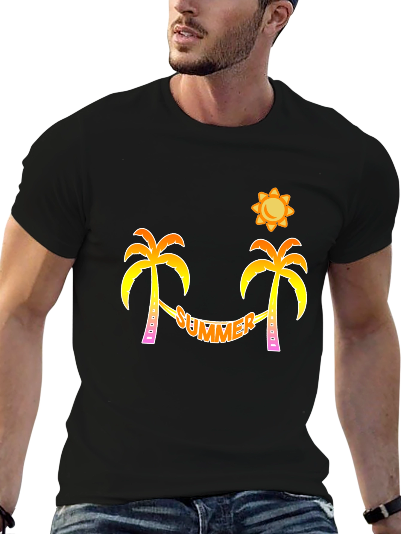 Summer Beach Palm Tree Graphic Tee