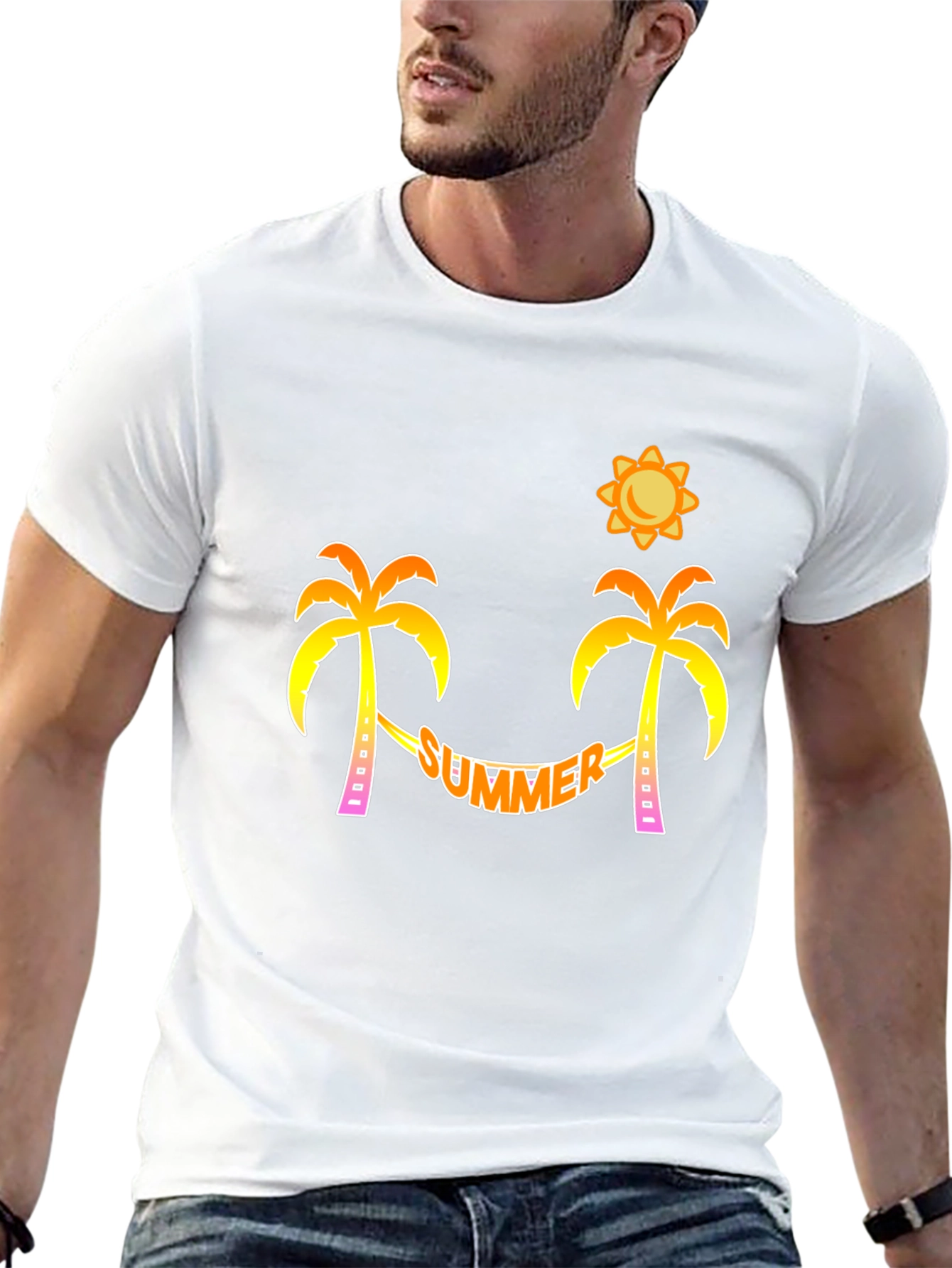 Summer Beach Palm Tree Graphic Tee