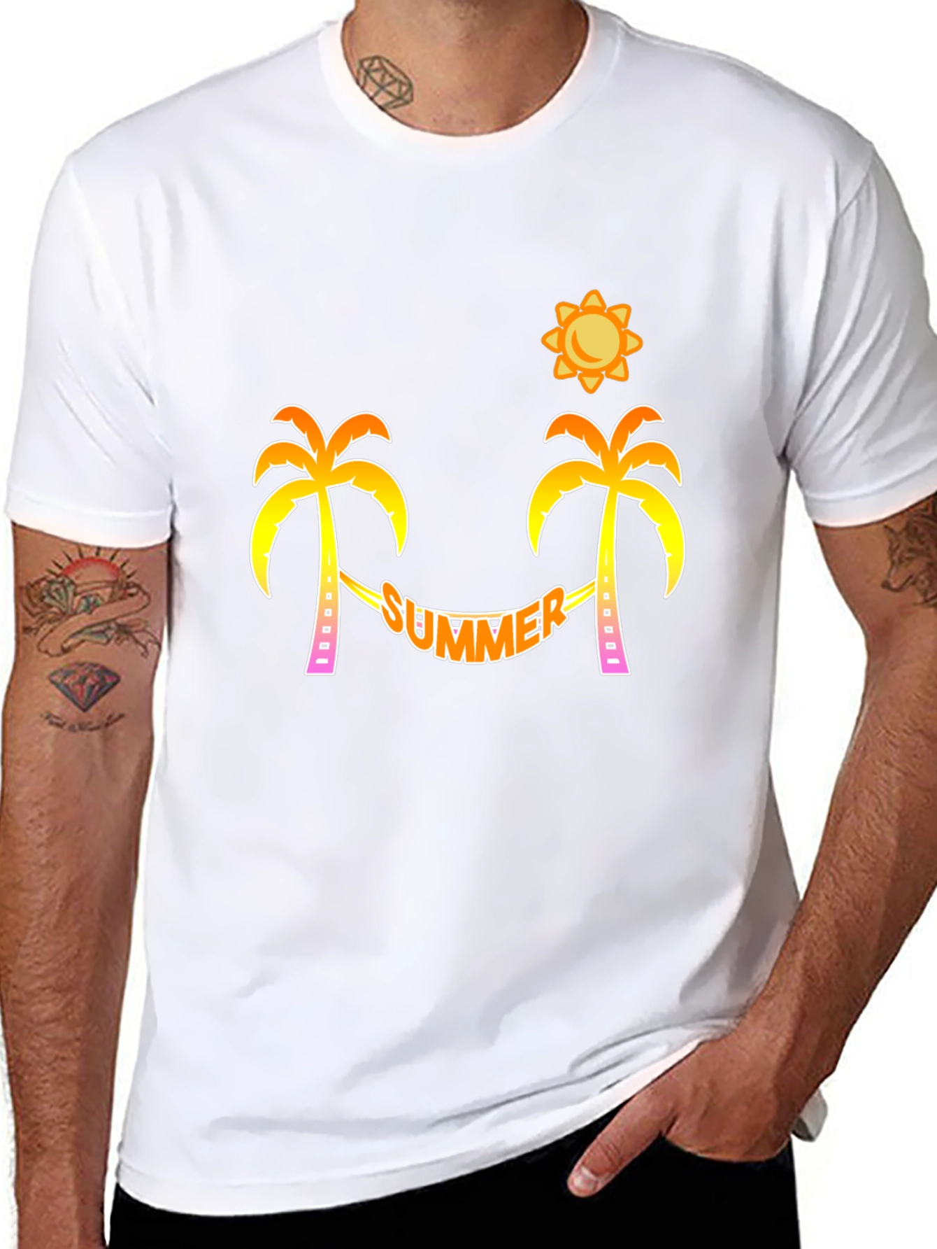 Summer Beach Palm Tree Graphic Tee