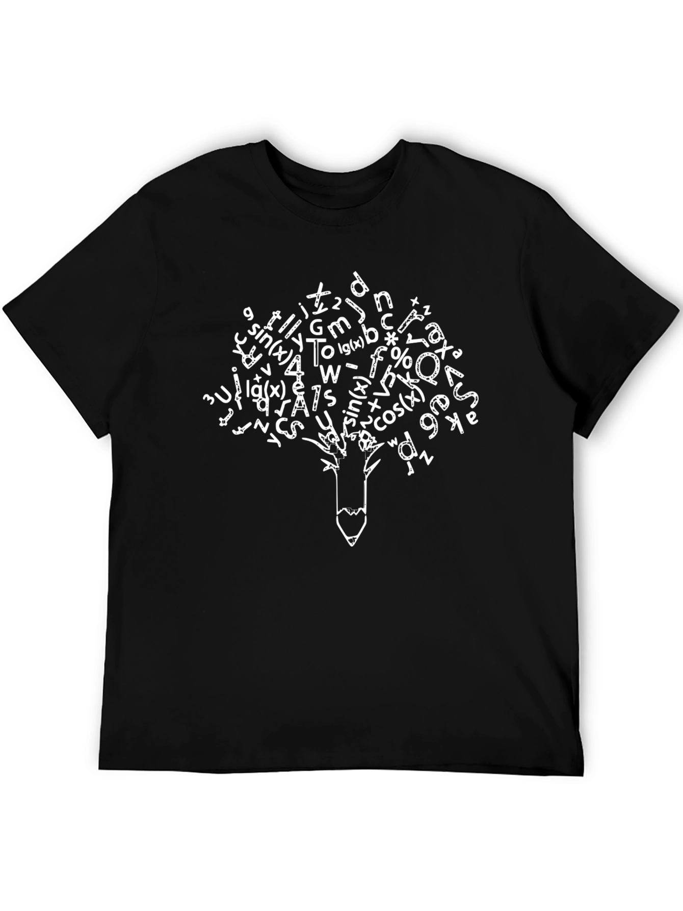 Math Tree Graphic Tee - Black Cotton Blend