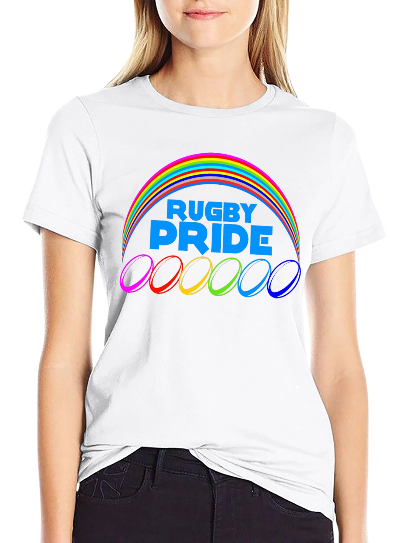 Rugby Pride T-Shirt - Rainbow Design