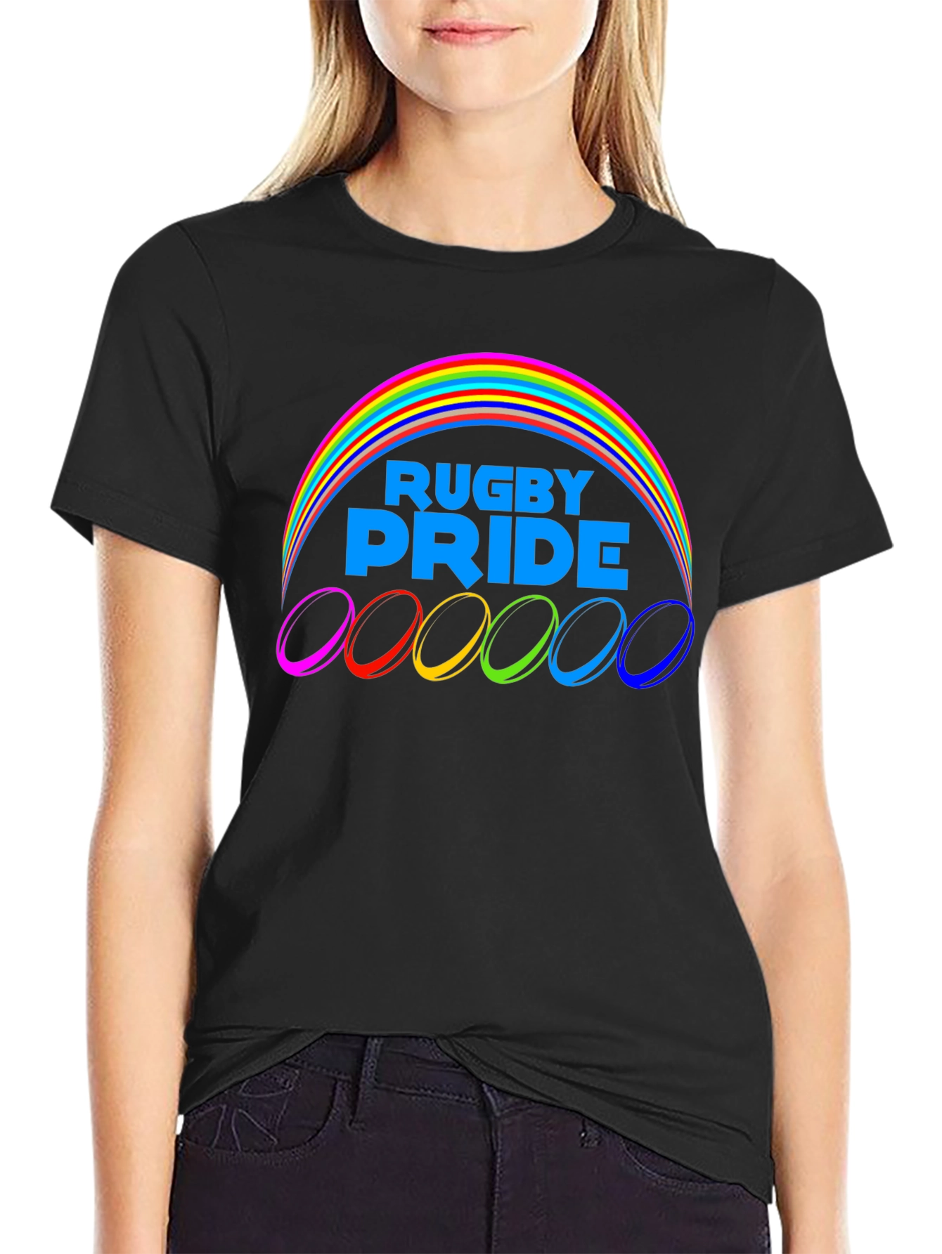Rugby Pride T-Shirt - Rainbow Design