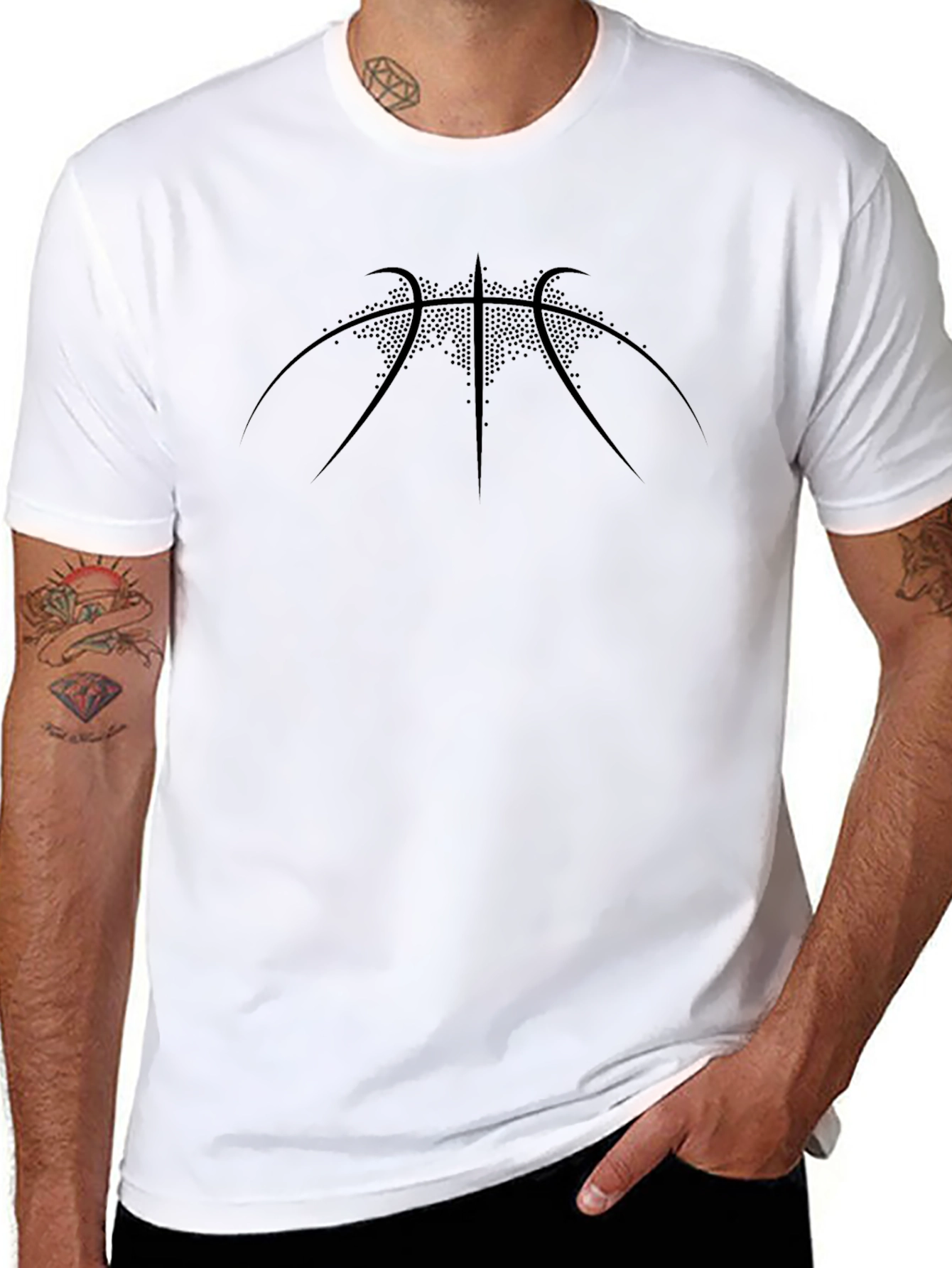 Mens Black Basketball Graphic T-Shirt