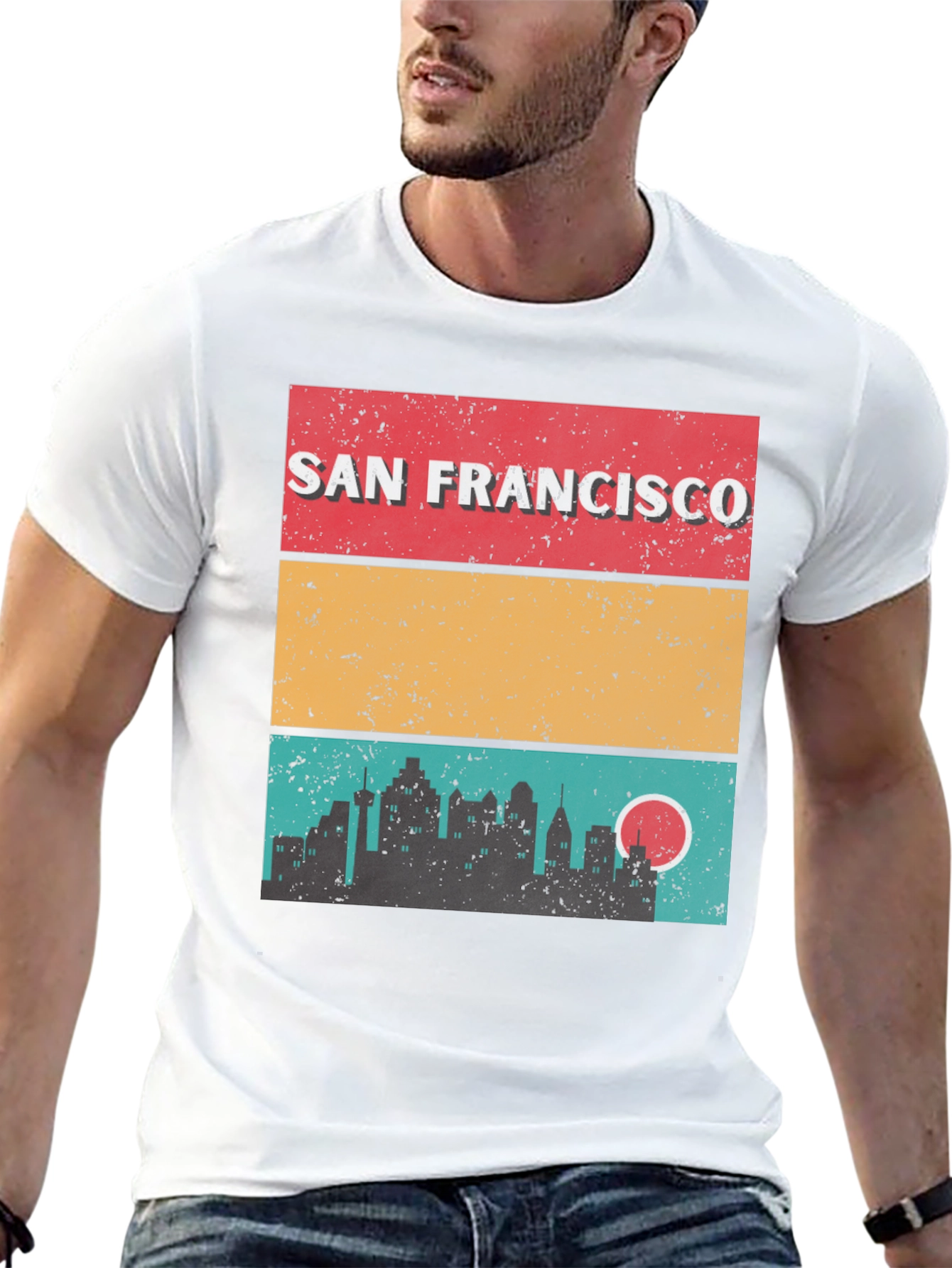 San Francisco Skyline Retro T-Shirt