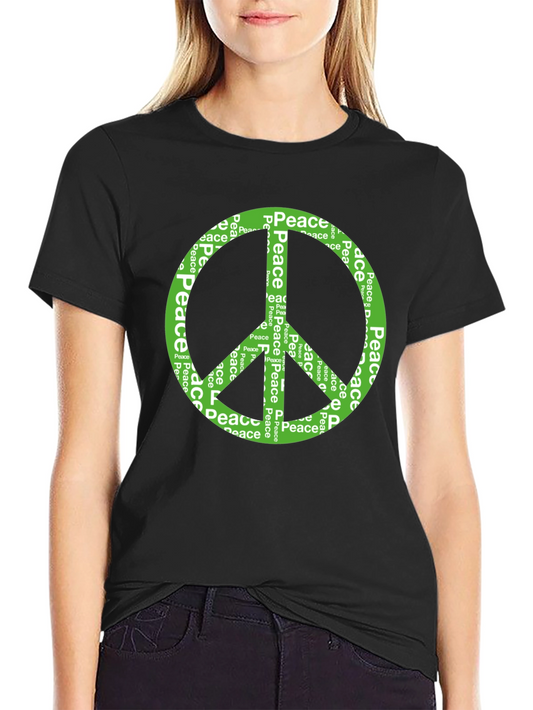 Peace Sign Graphic Tee - Black