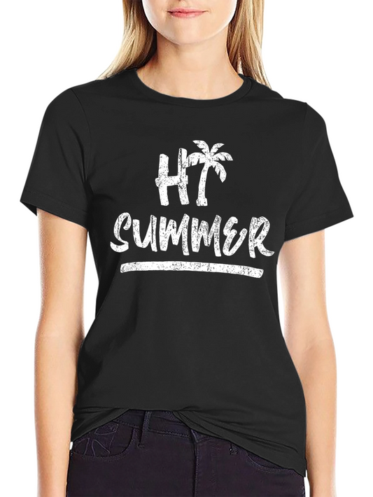 HT Summer T-Shirt - Palm Tree Graphic Tee - Vacation Ready