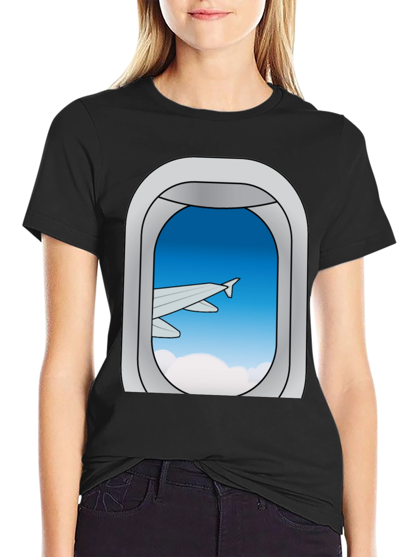 Airplane Window View Graphic Tee