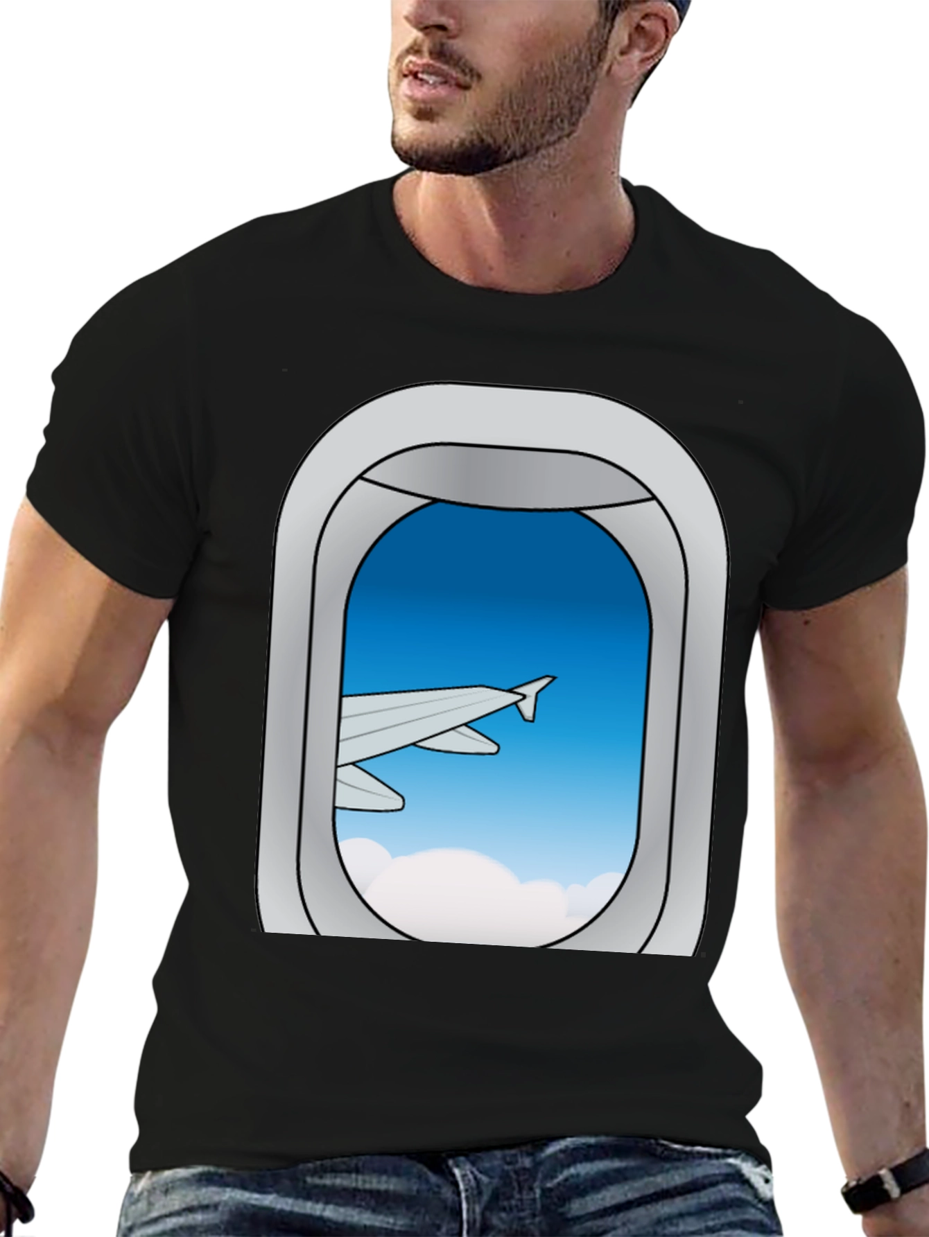 Airplane Window View Graphic Tee