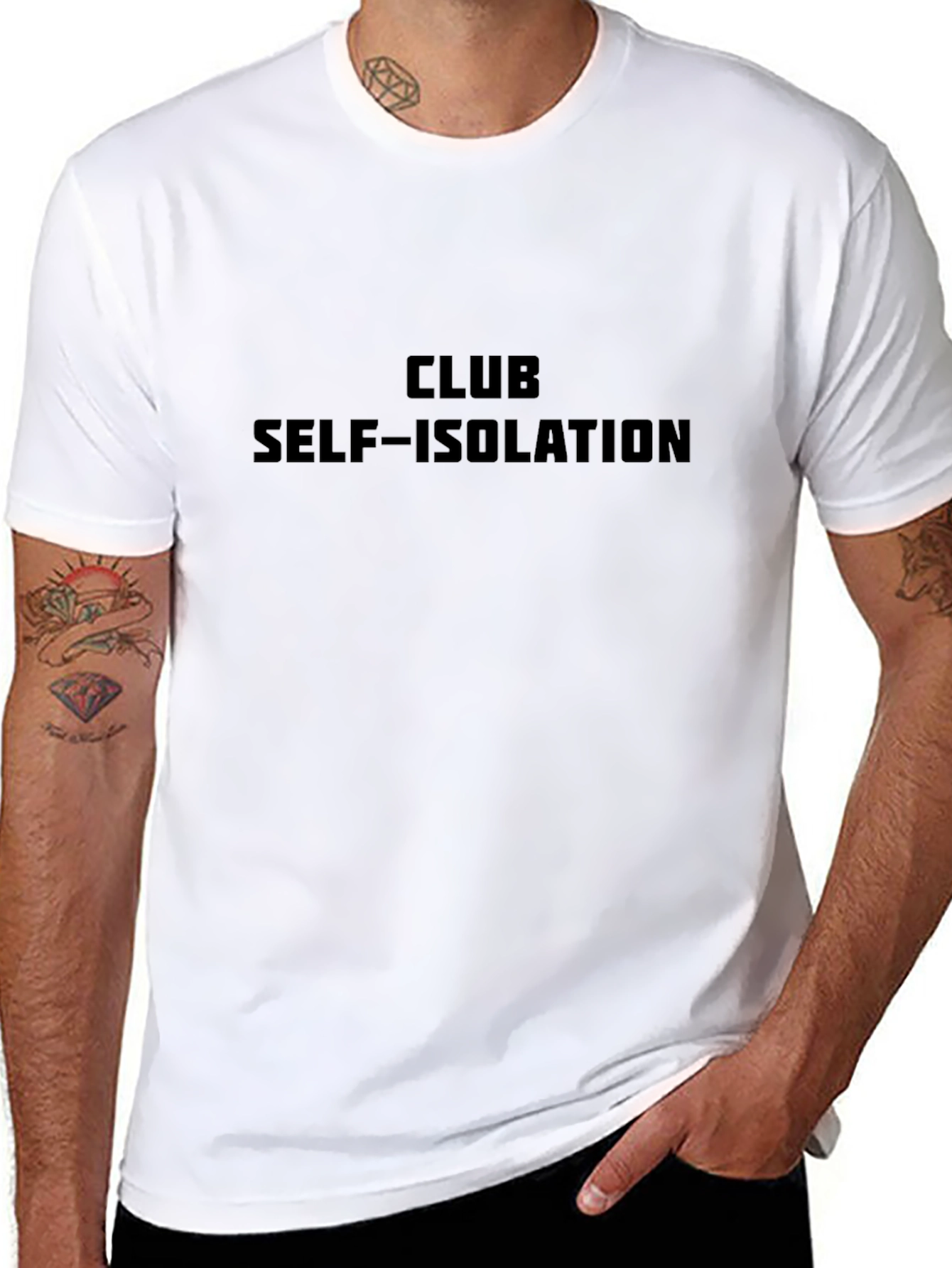 Club Self-Isolation Black Graphic T-Shirt