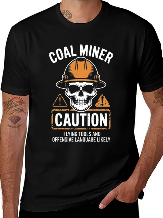 Coal Miner Caution Graphic T-Shirt