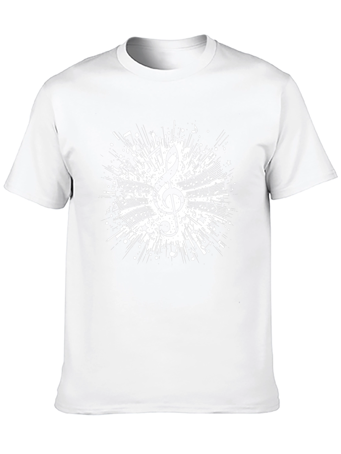 Musical Treble Clef Graphic Tee - Black Cotton T-Shirt