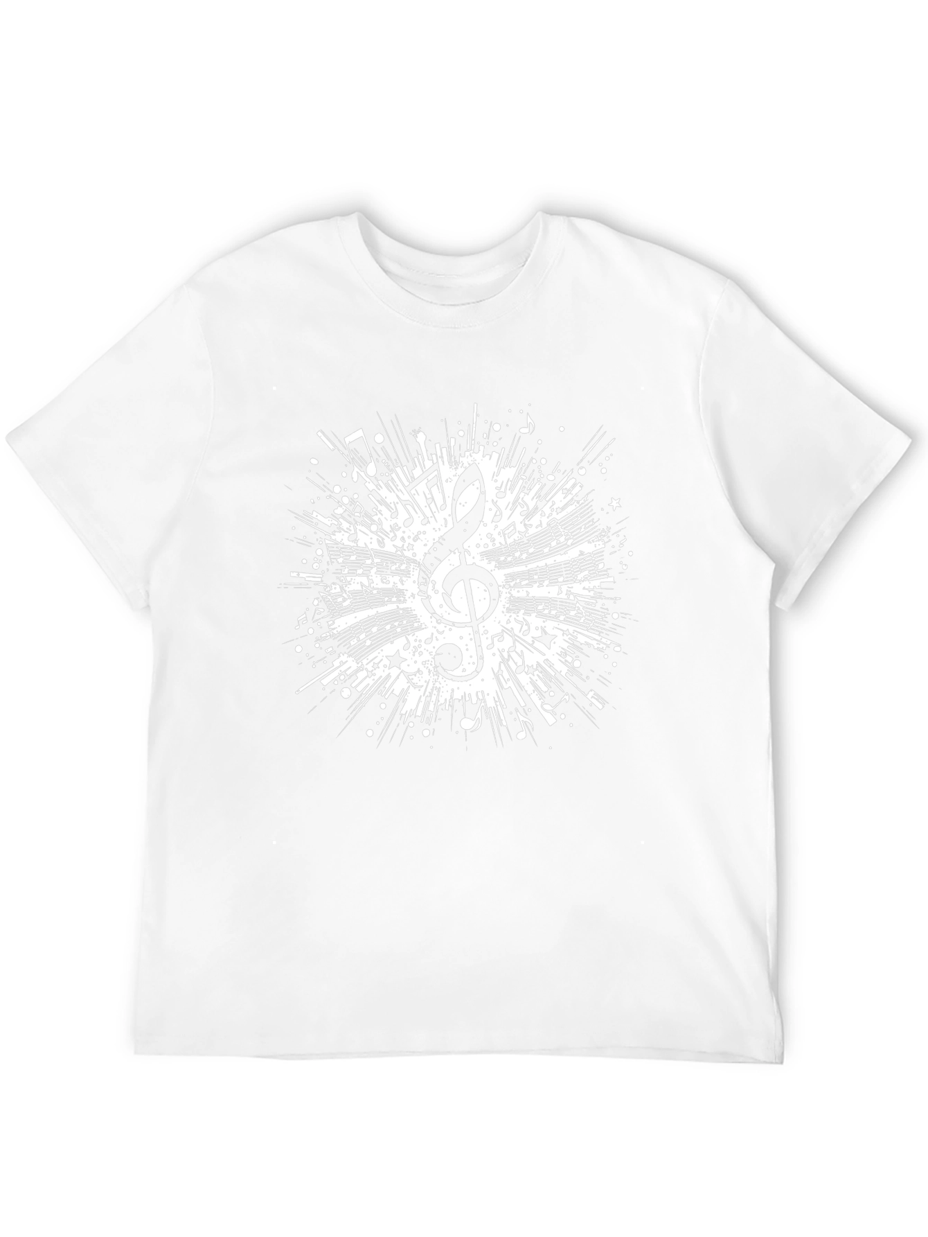 Musical Treble Clef Graphic Tee - Black Cotton T-Shirt