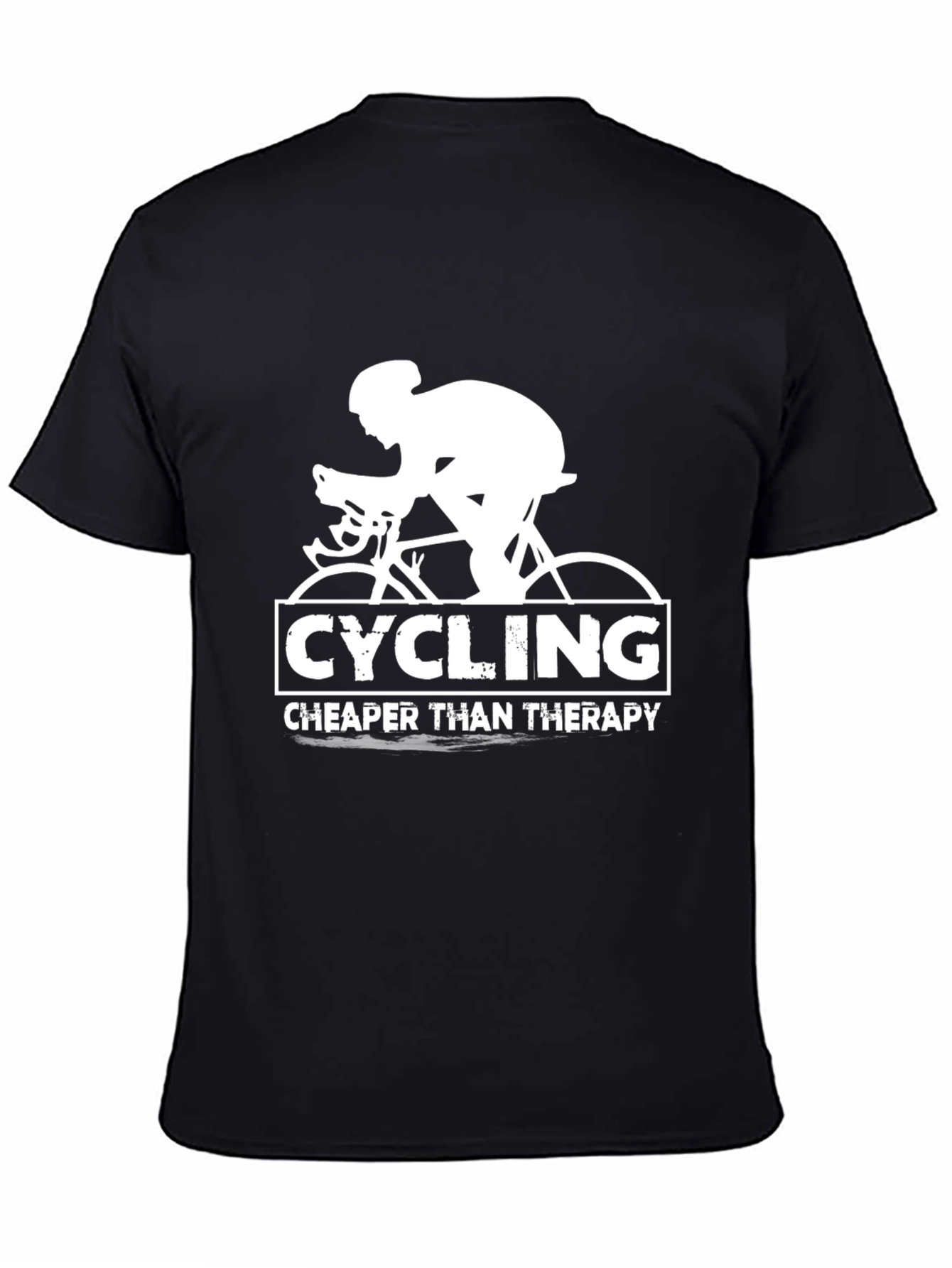 Cycling Cheaper Than Therapy Black T-Shirt