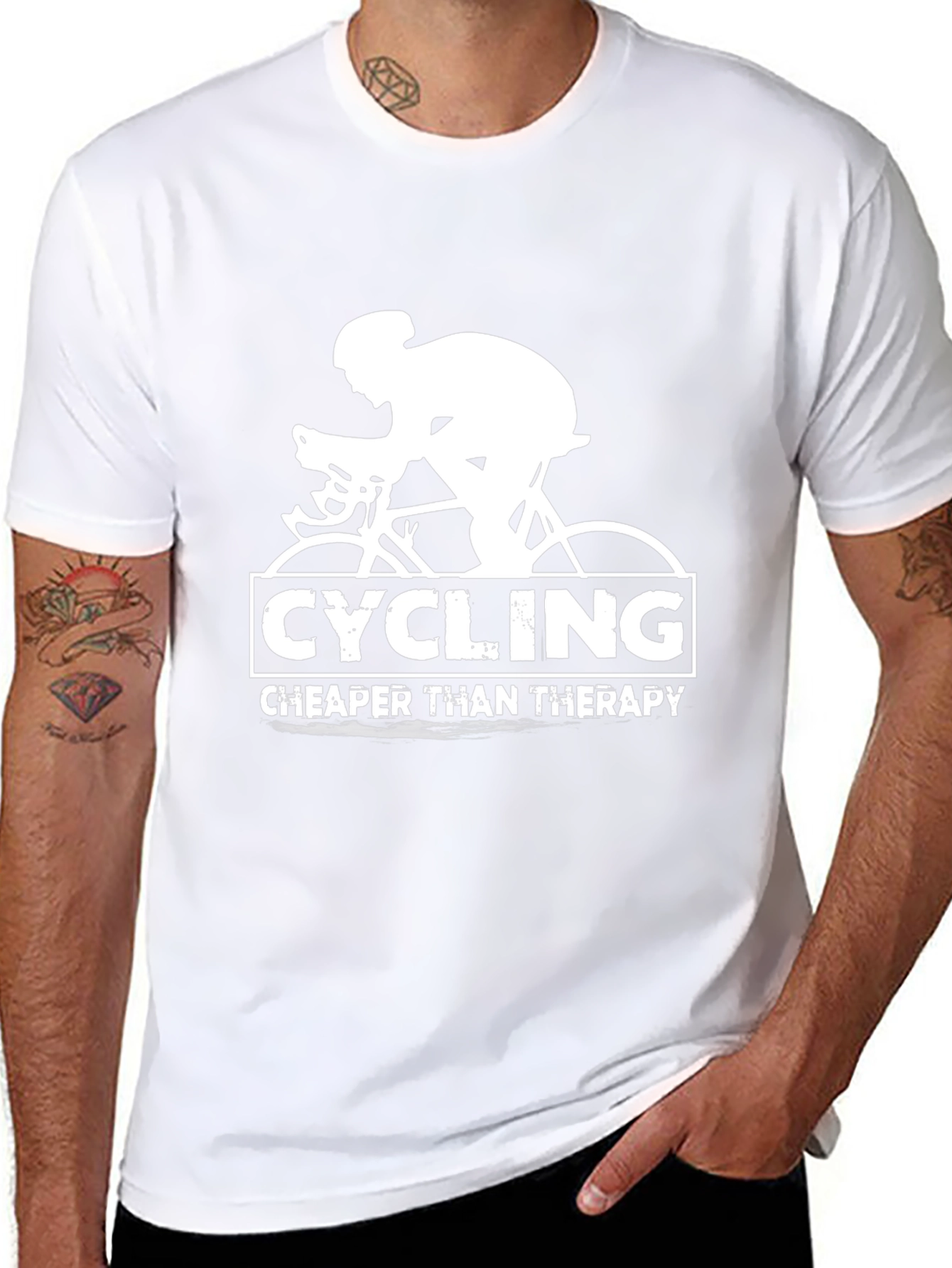 Cycling Cheaper Than Therapy Black T-Shirt