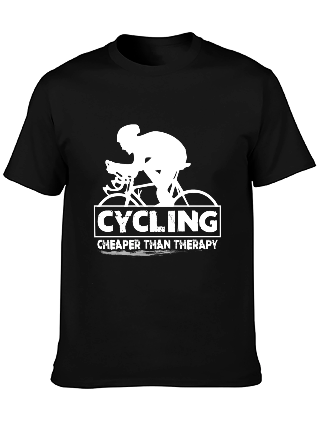 Cycling Cheaper Than Therapy Black T-Shirt