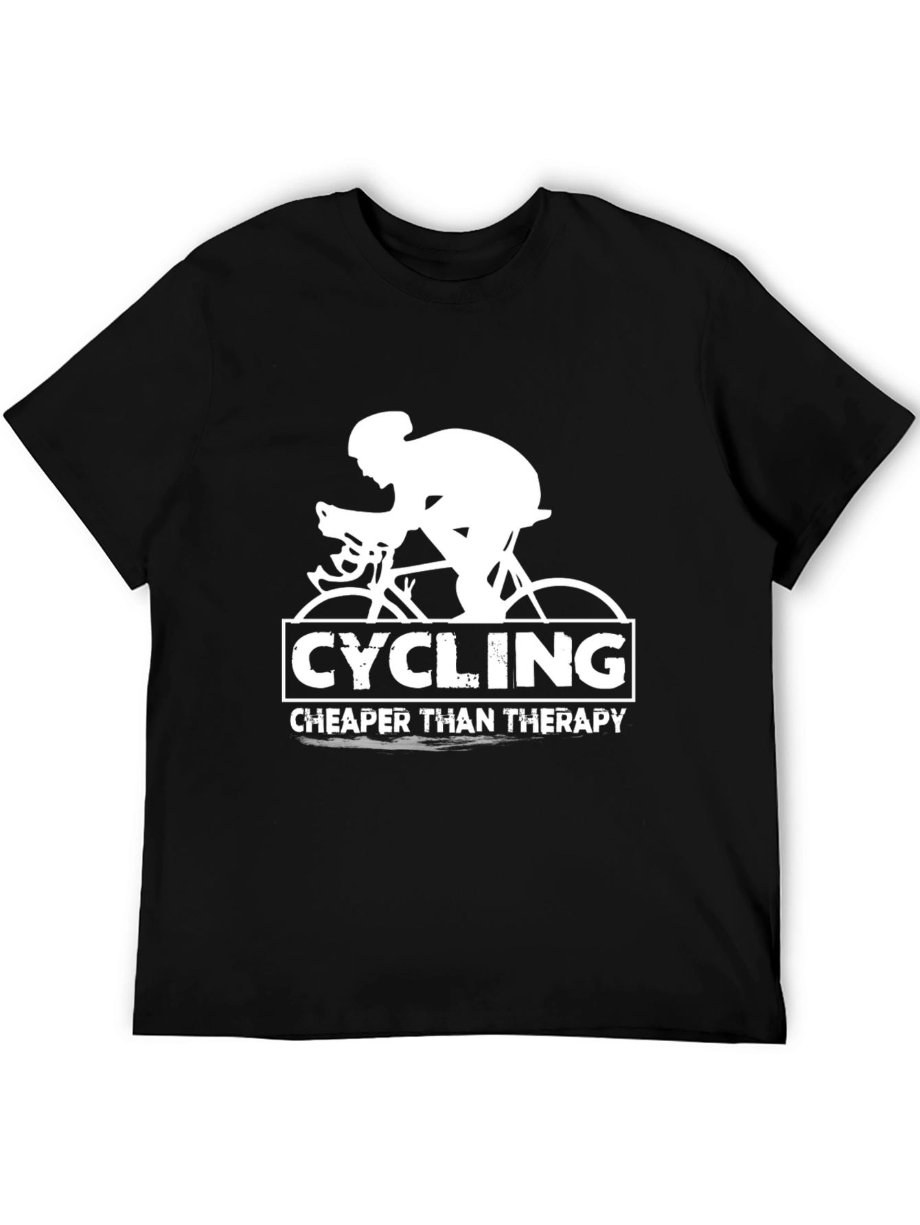 Cycling Cheaper Than Therapy Black T-Shirt