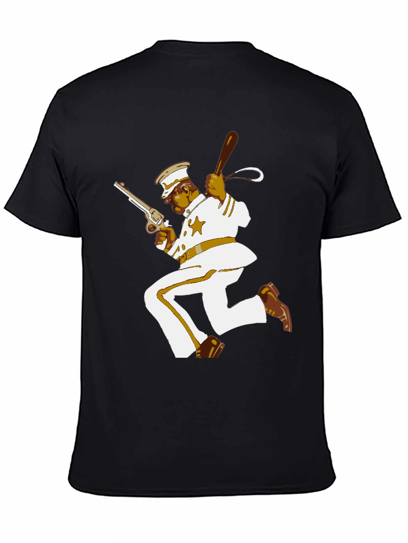 Retro Cartoon Cop T-Shirt - Classic Black Tee