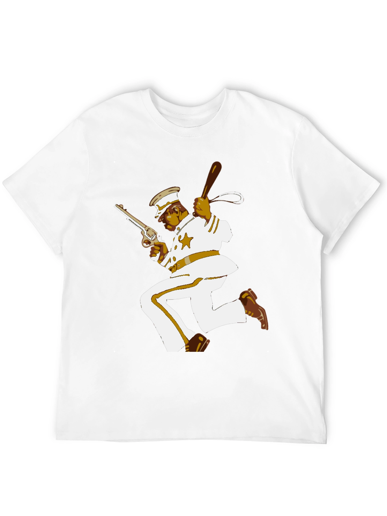 Retro Cartoon Cop T-Shirt - Classic Black Tee