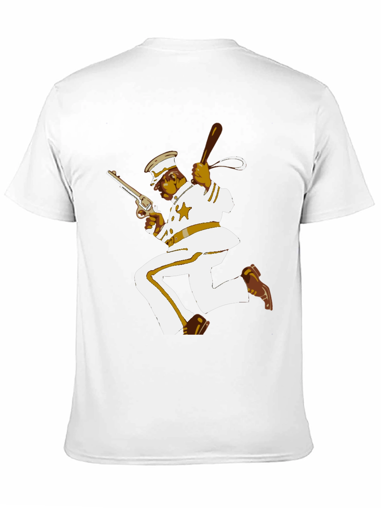 Retro Cartoon Cop T-Shirt - Classic Black Tee