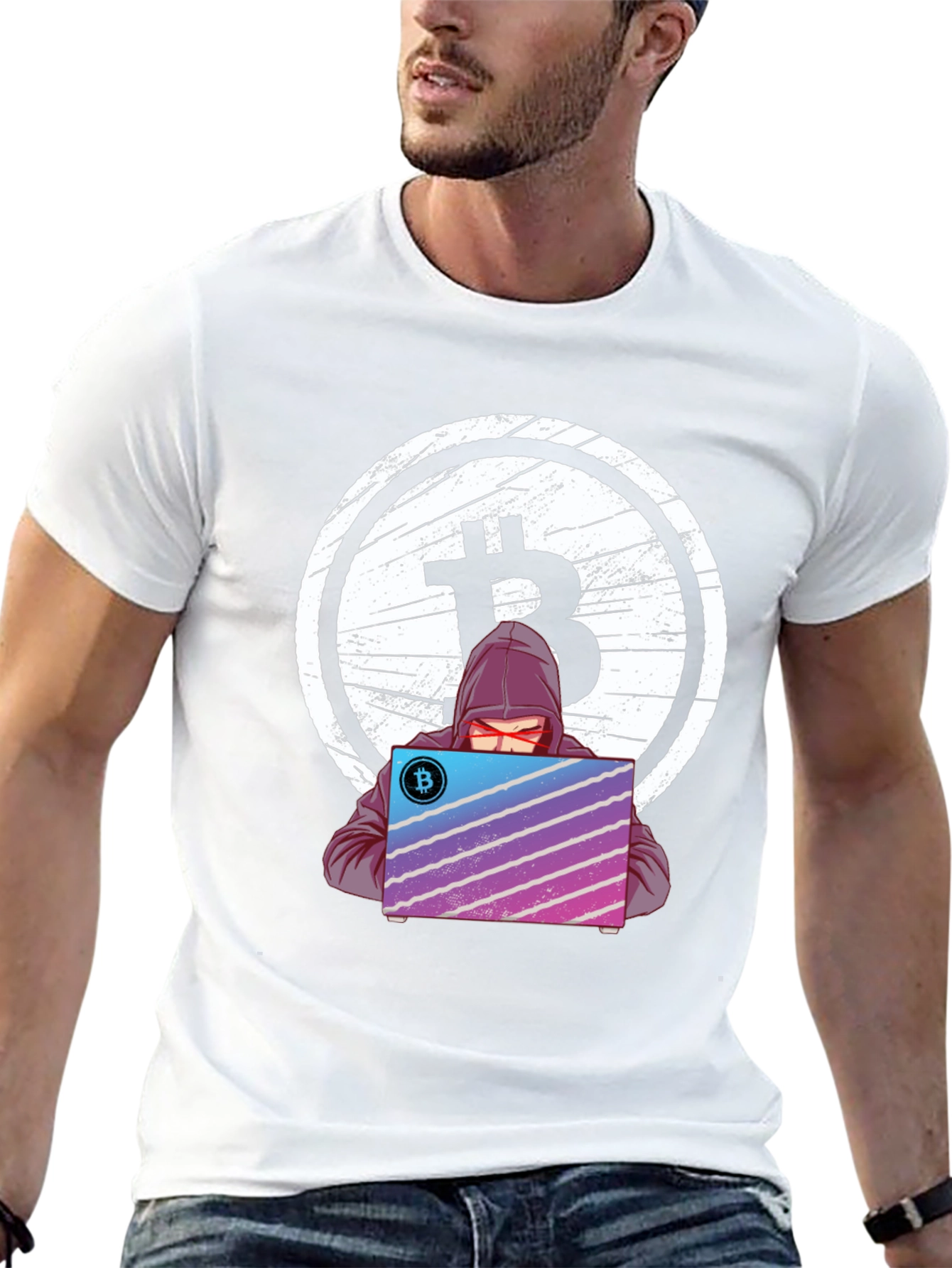 Bitcoin Hacker Graphic T-Shirt - Crypto Tee