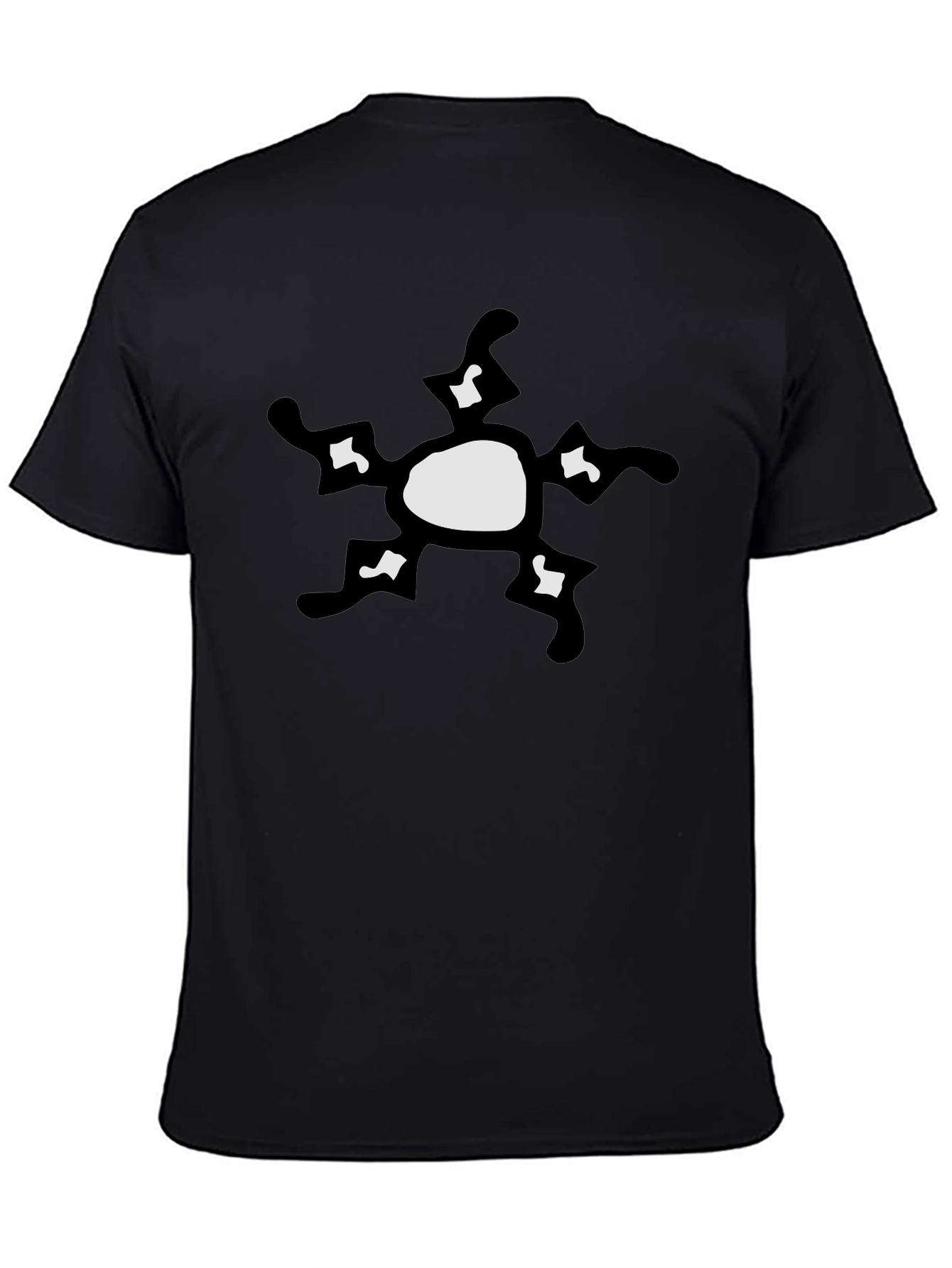 Unique Star Design Black Cotton T-Shirt