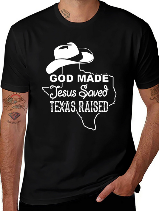 God Made Texas Raised Graphic Tee