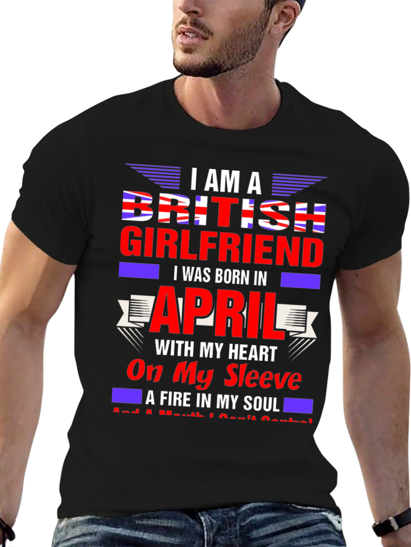 British Girlfriend April Birthday T-Shirt