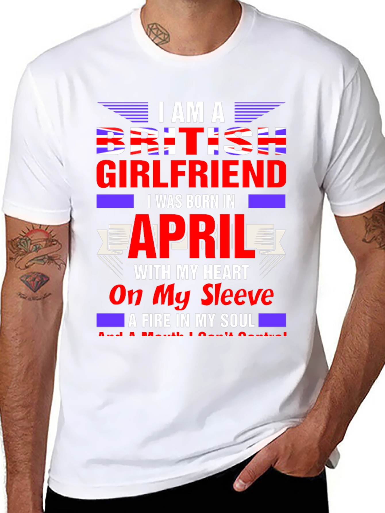 British Girlfriend April Birthday T-Shirt