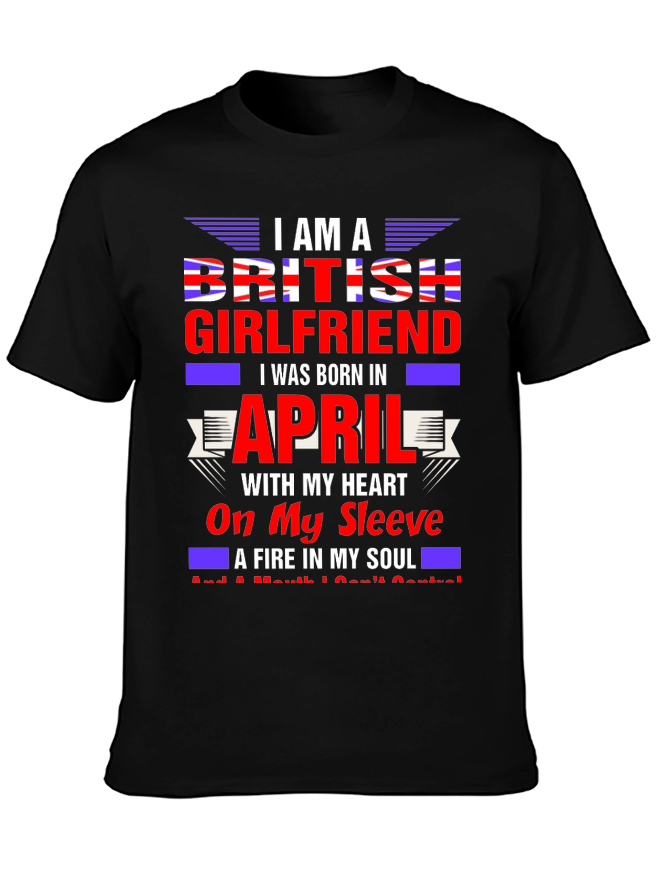 British Girlfriend April Birthday T-Shirt