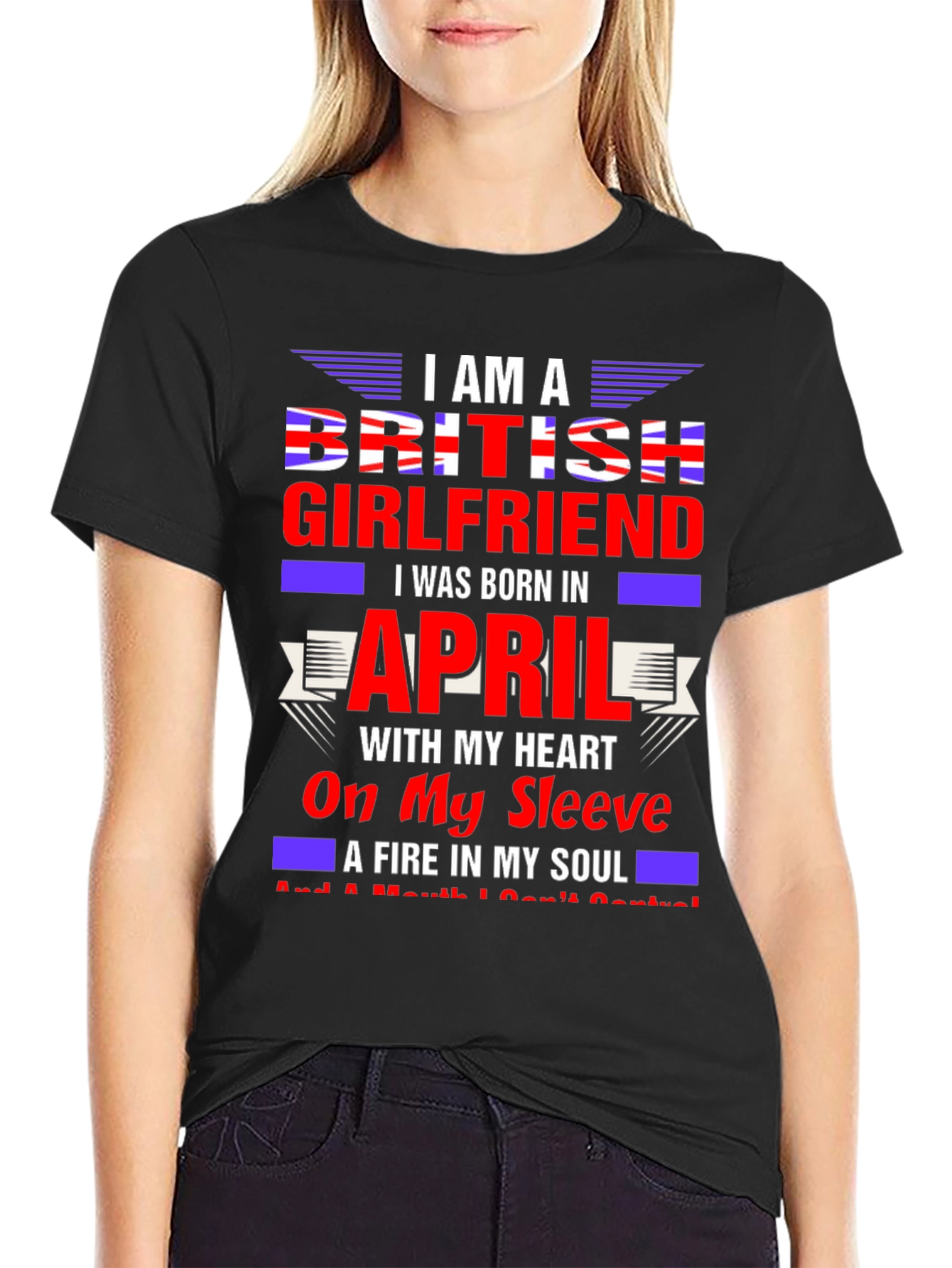 British Girlfriend April Birthday T-Shirt