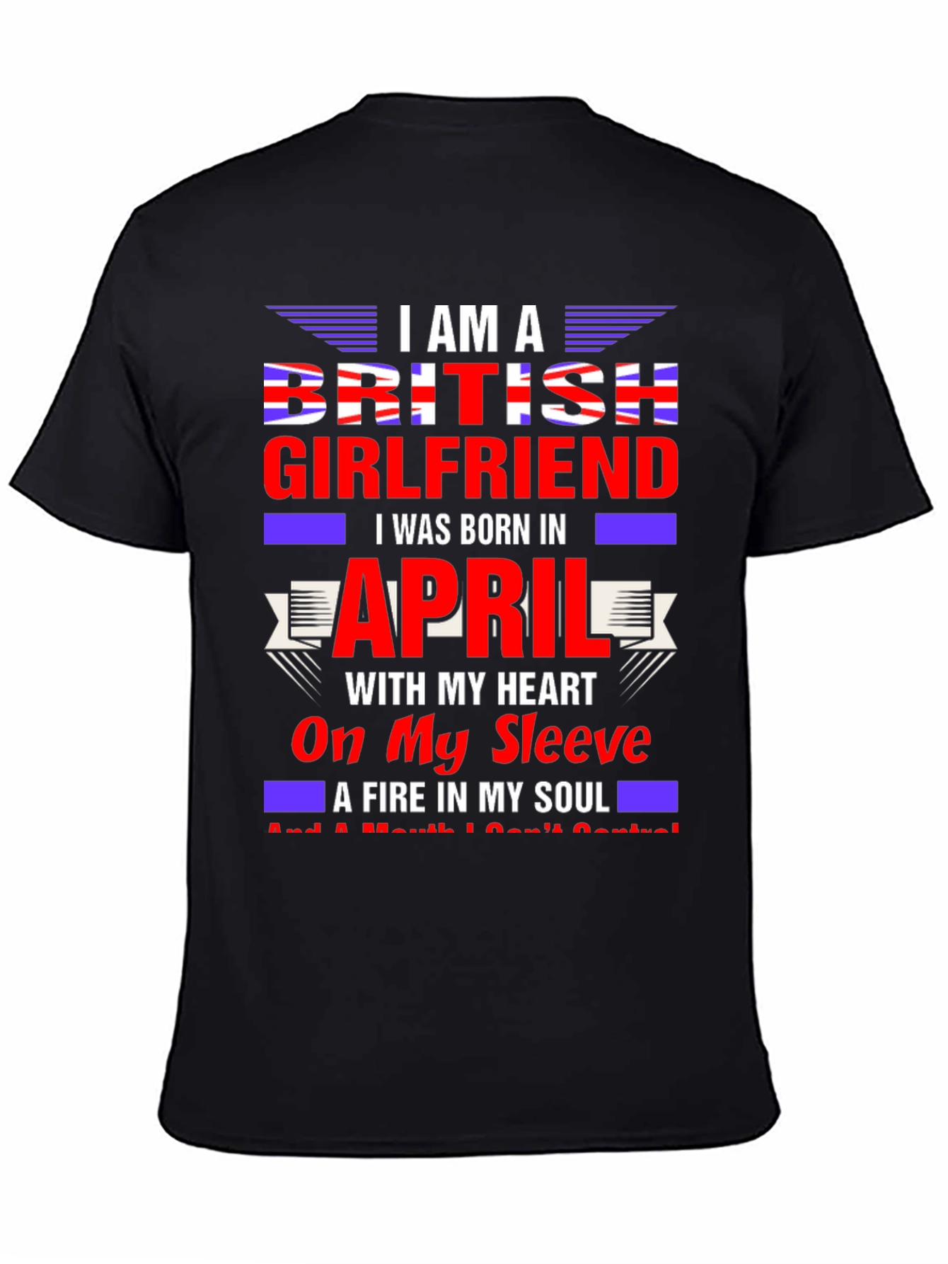 British Girlfriend April Birthday T-Shirt