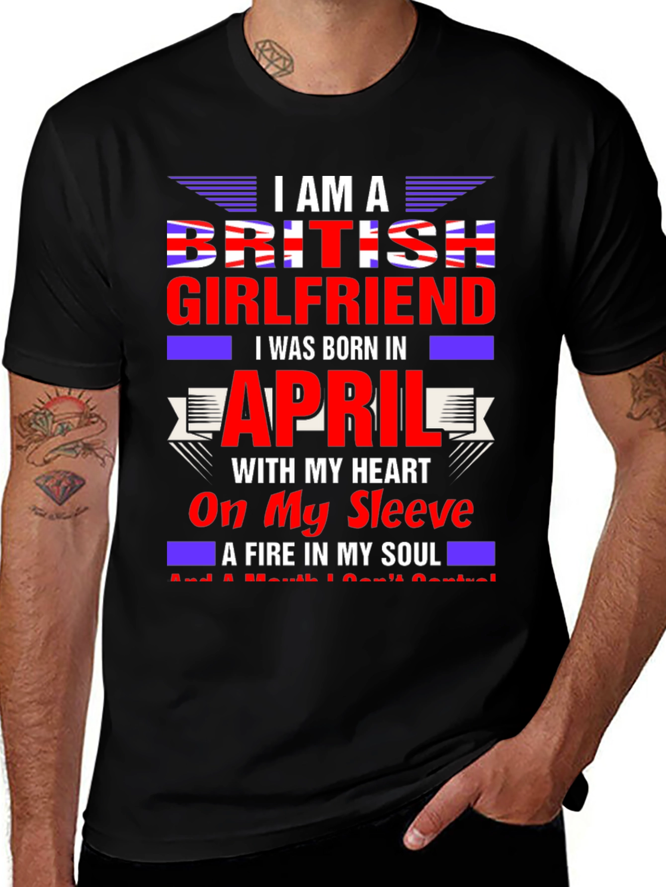 British Girlfriend April Birthday T-Shirt